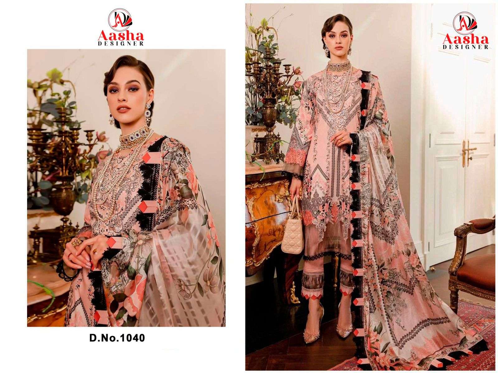 AASHA 1040 PURE COTTON EMBROIDERY PAKISTANI DRESS-00071