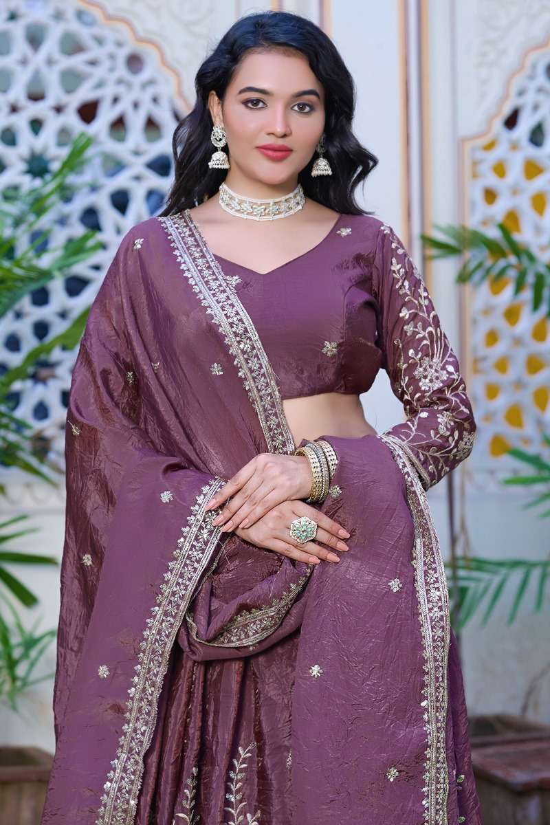 AAWIYA 1024 COLOUR PURE CRUSH EMBROIDERY LEHENGAS-00060