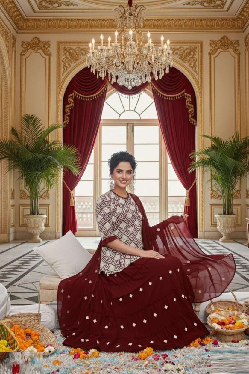 AAWIYA 1106 PURE FAUX GEORGETTE EMBROIDERY DRESSES-00060