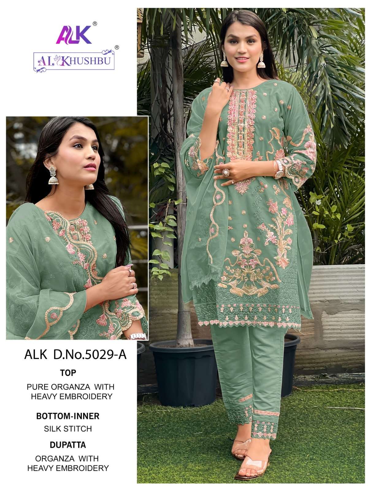 AL KHUSHBU ALK-5029 A TO B SERIES PURE ORGANZA EMBROIDERY PAKISTANI DRESSES-00201