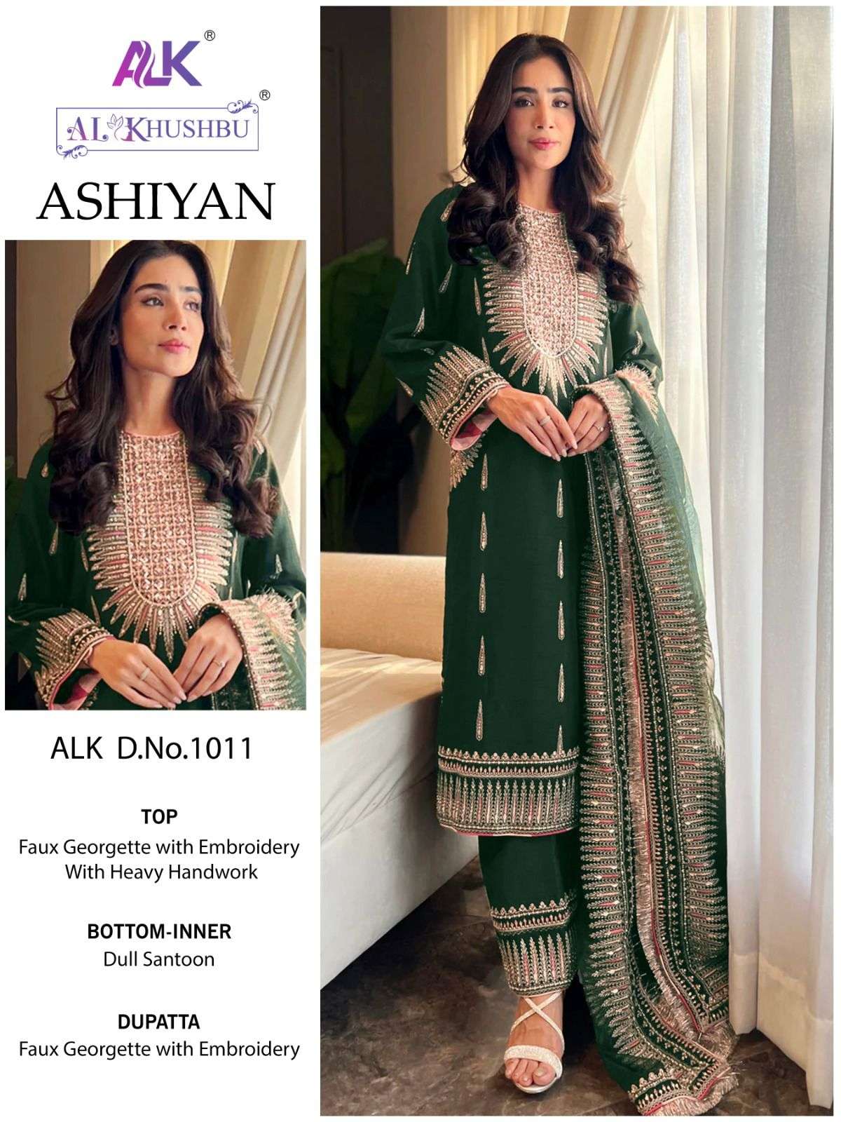 AL KHUSHBU ASHIYAN 1011 SERIES PURE GEORGETTE EMBROIDERY PAKISTANI DRESS-00201