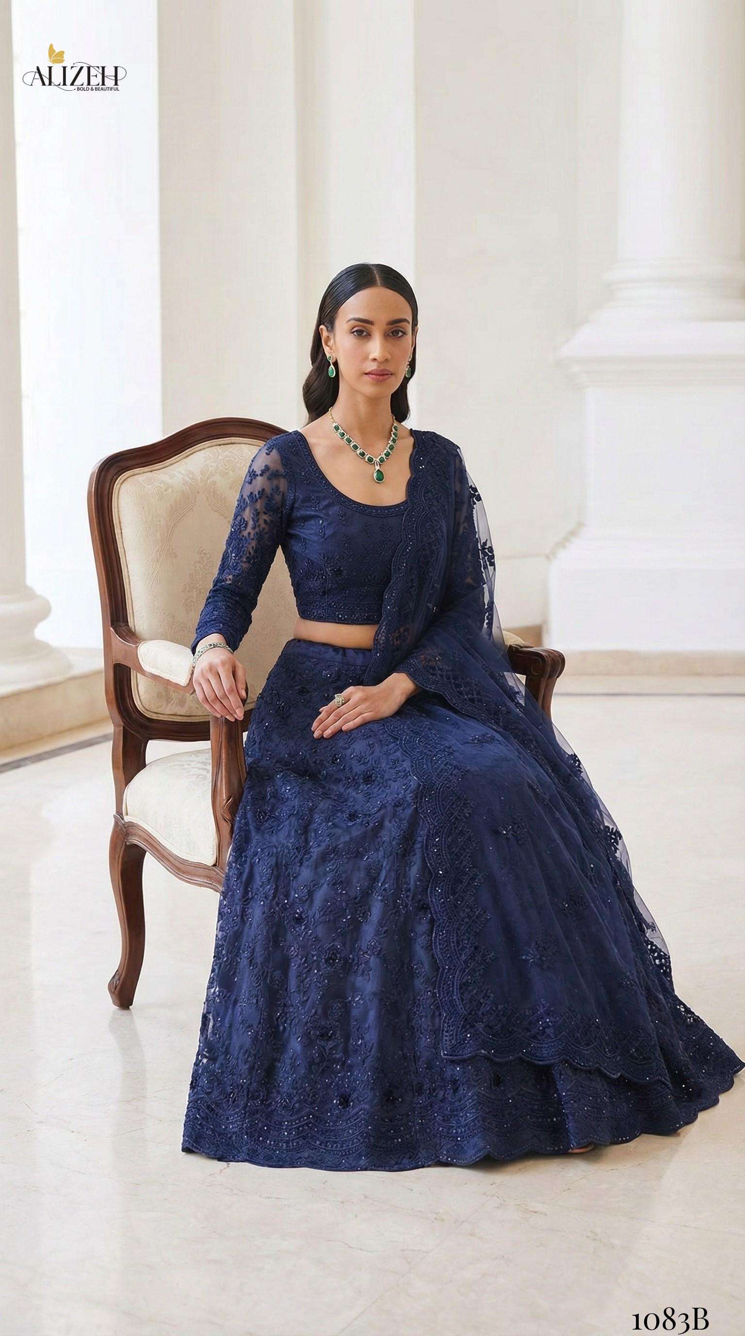ALIZEH HIT DESIGN 1083 A TO 1083 B SERIES PURE NET LEHENGAS-00001