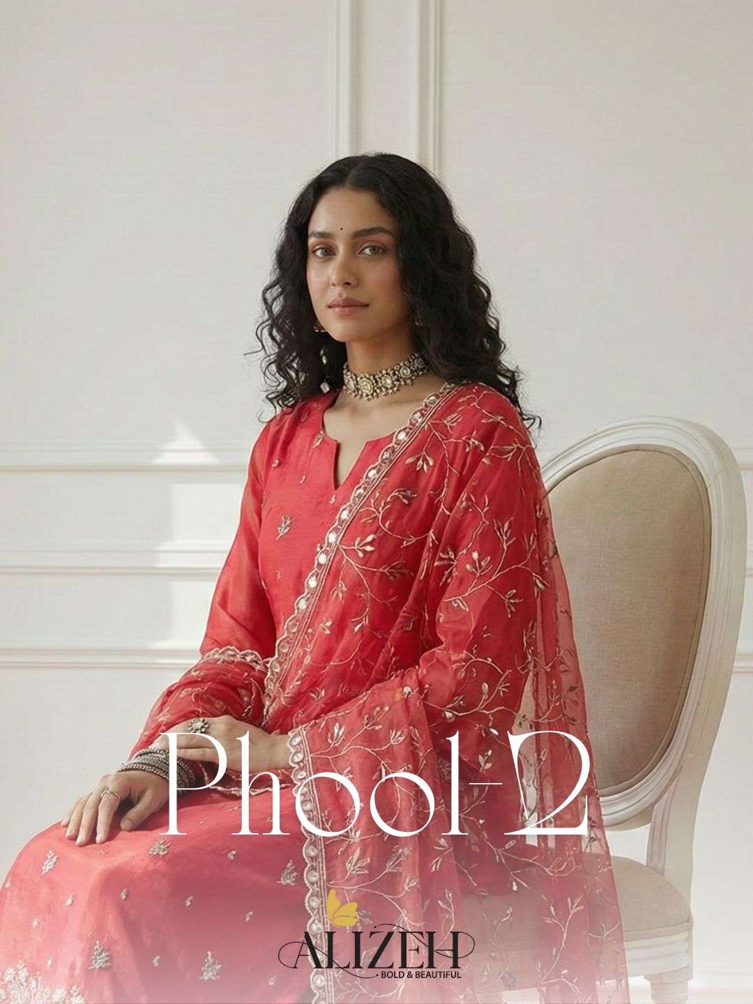 ALIZEH PHOOL-2 7050 TO 7053 SERIES PURE SHIMMER ORGANZA EMBROIDERY DRESSES-00001