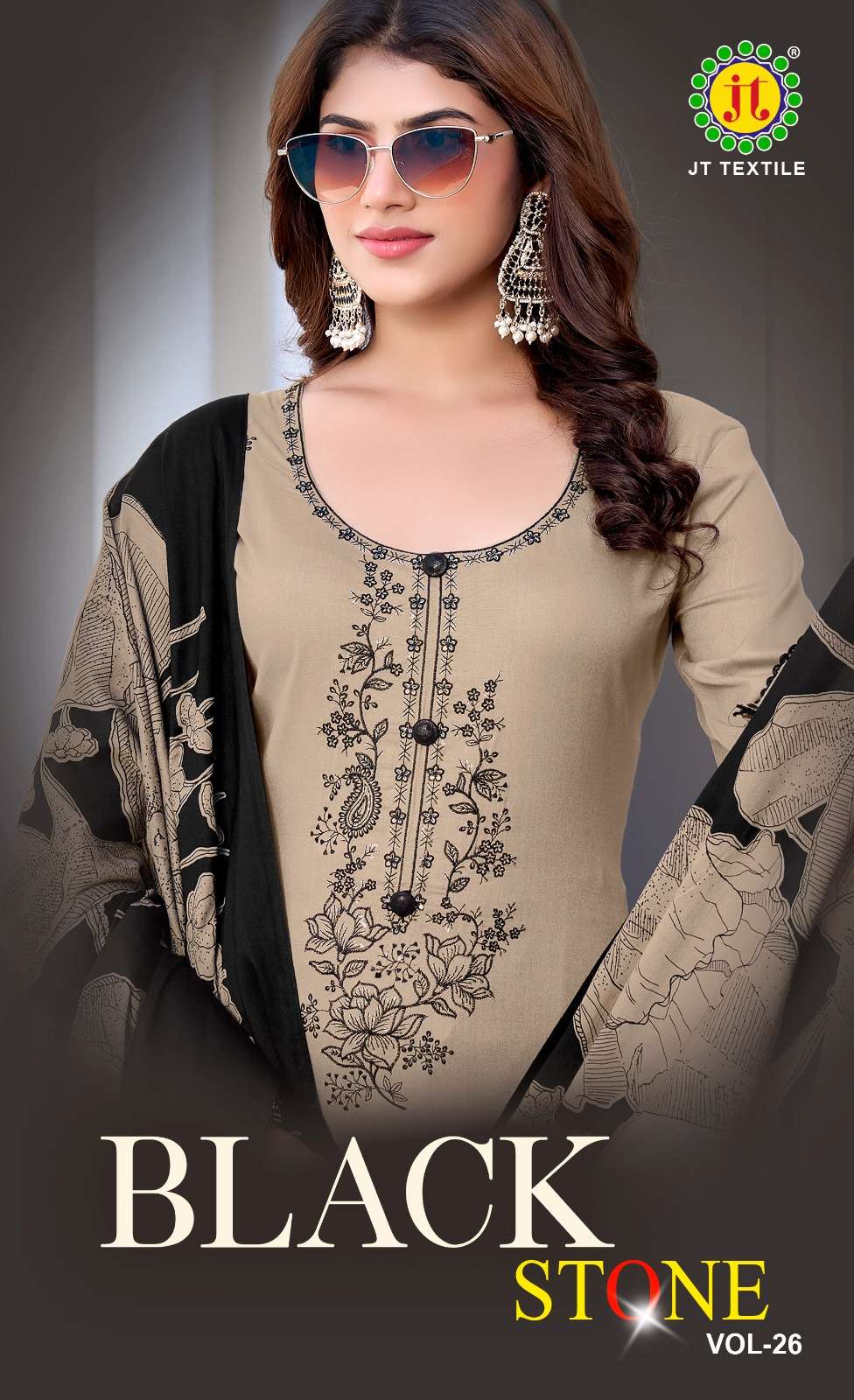 ALOK SUIT BLACK STONE VOL-26 26001 TO 26005 SERIES PURE RAYON EMBROIDERY PAKISTANI DRESSES-00201