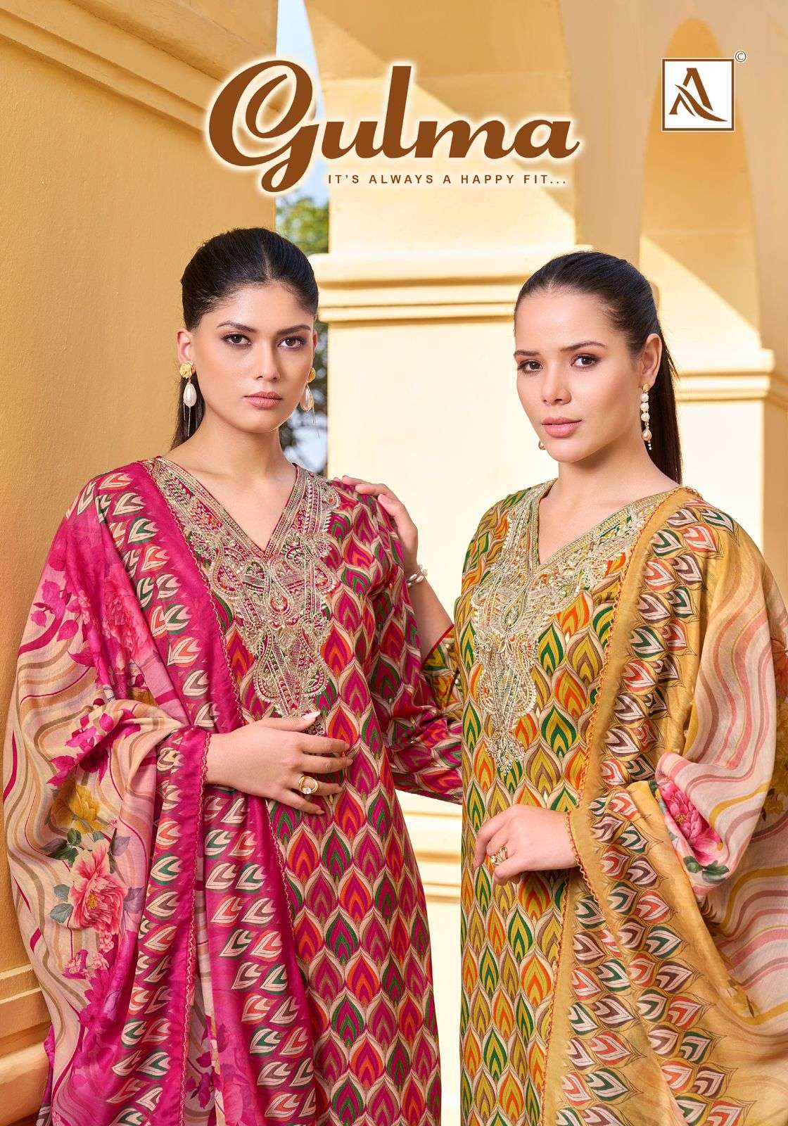 ALOK SUIT GULMA PURE VISCOSE RAYON EMBROIDERY PAKISTANI DRESSES-00201