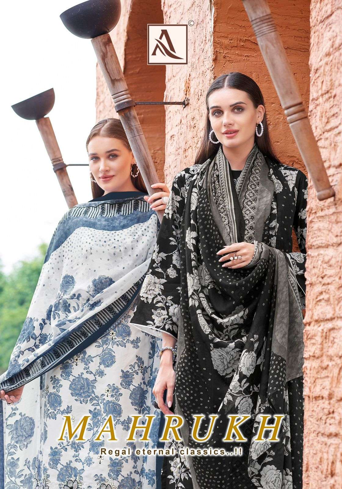 ALOK SUIT MAHRUKH PURE CAMBRIC COTTON PRINTED EMBROIDERY PAKISTANI DRESSES-00201