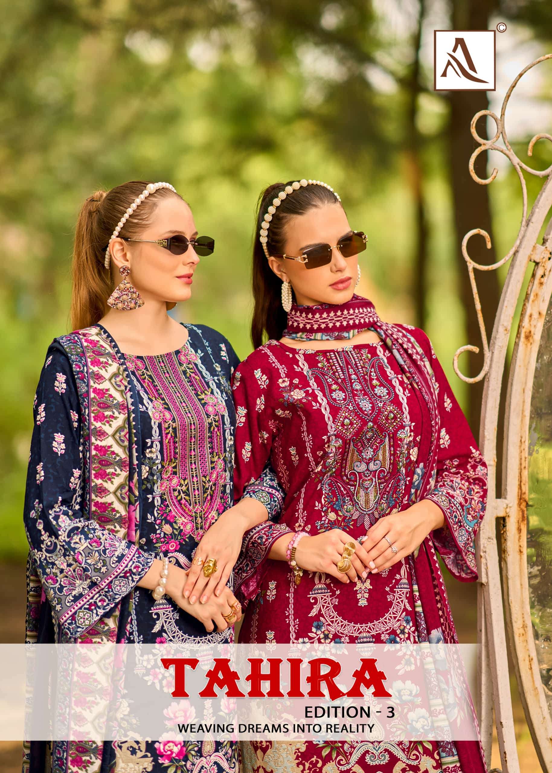 ALOK SUIT TAHIRA VOL-03 PURE VISCOSE RAYON PRINTED EMBROIDERY PAKISTANI DRESSES-00201