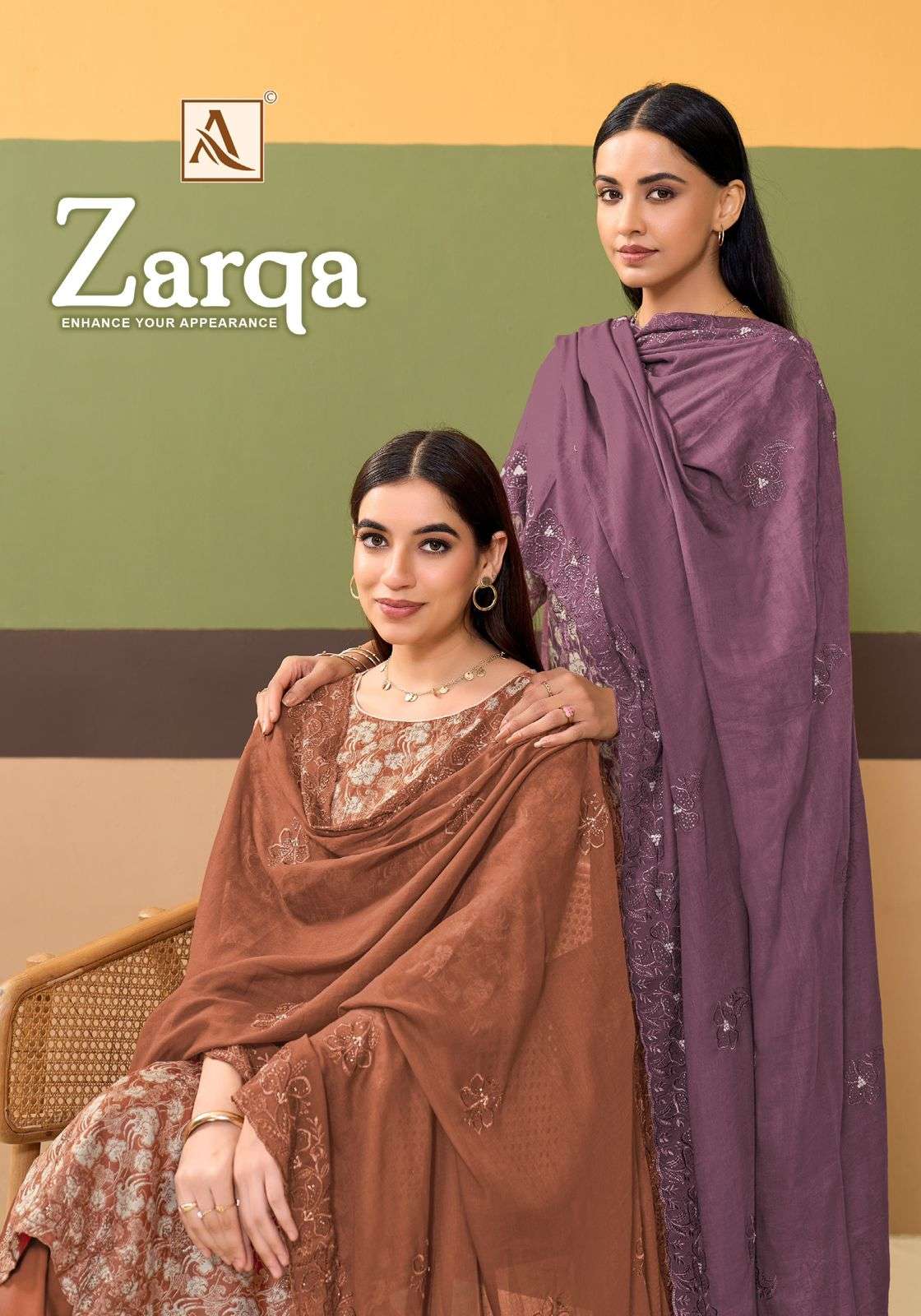 ALOK SUIT ZARQA PURE COTTON PRINTED EMBROIDERY PAKISTANI DRESSES-00201