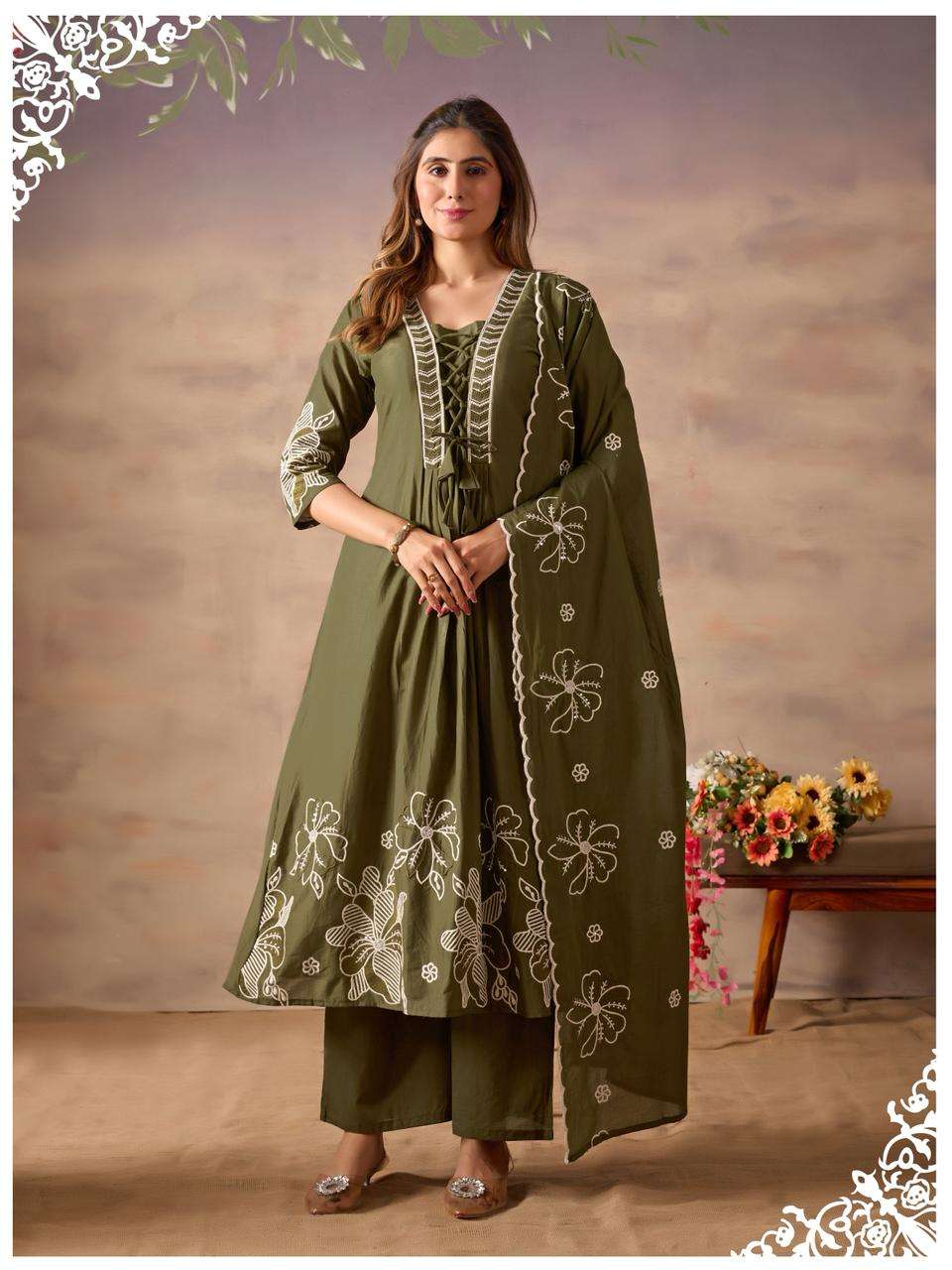 APSARA VOL-3 BY ASLIWHOLESALE DESIGNETR PURE COTTON EMBROIDERY DRESSES-00401