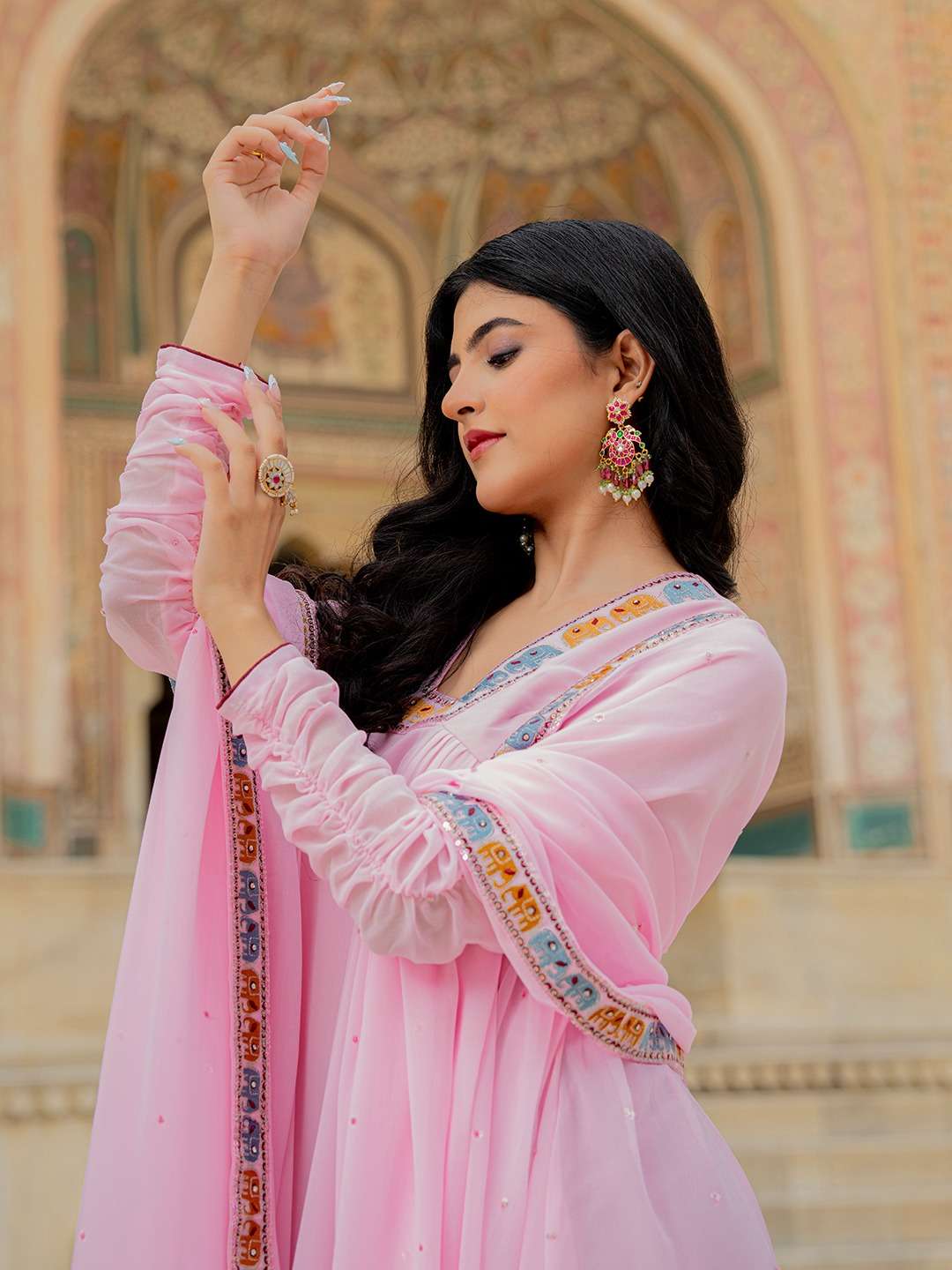 ARYA DESIGN DRS-148 PURE GEORGETTE EMBROIDERY DRESSES-00058