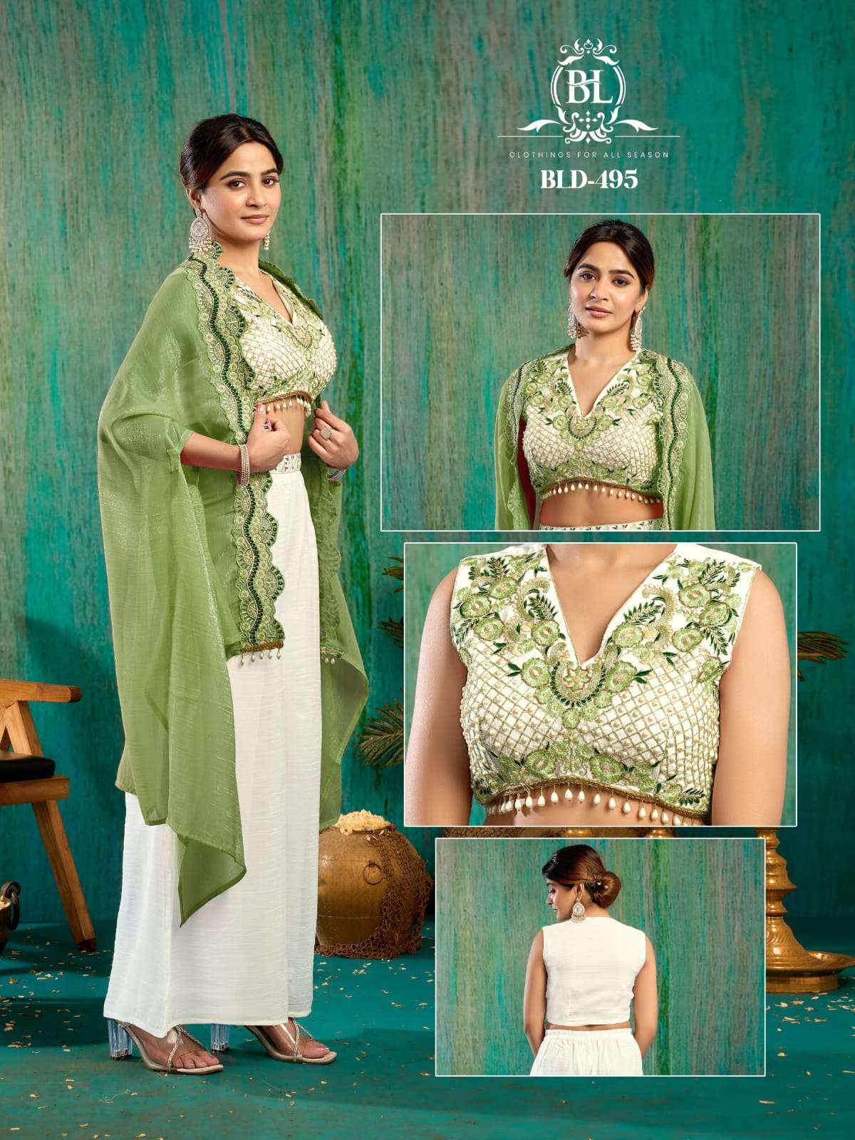 BALLIKA LIFESTYLE BLD-493 TO BLD-495 SERIES PURE TISSUE EMBROIDERY DRESSES-00316