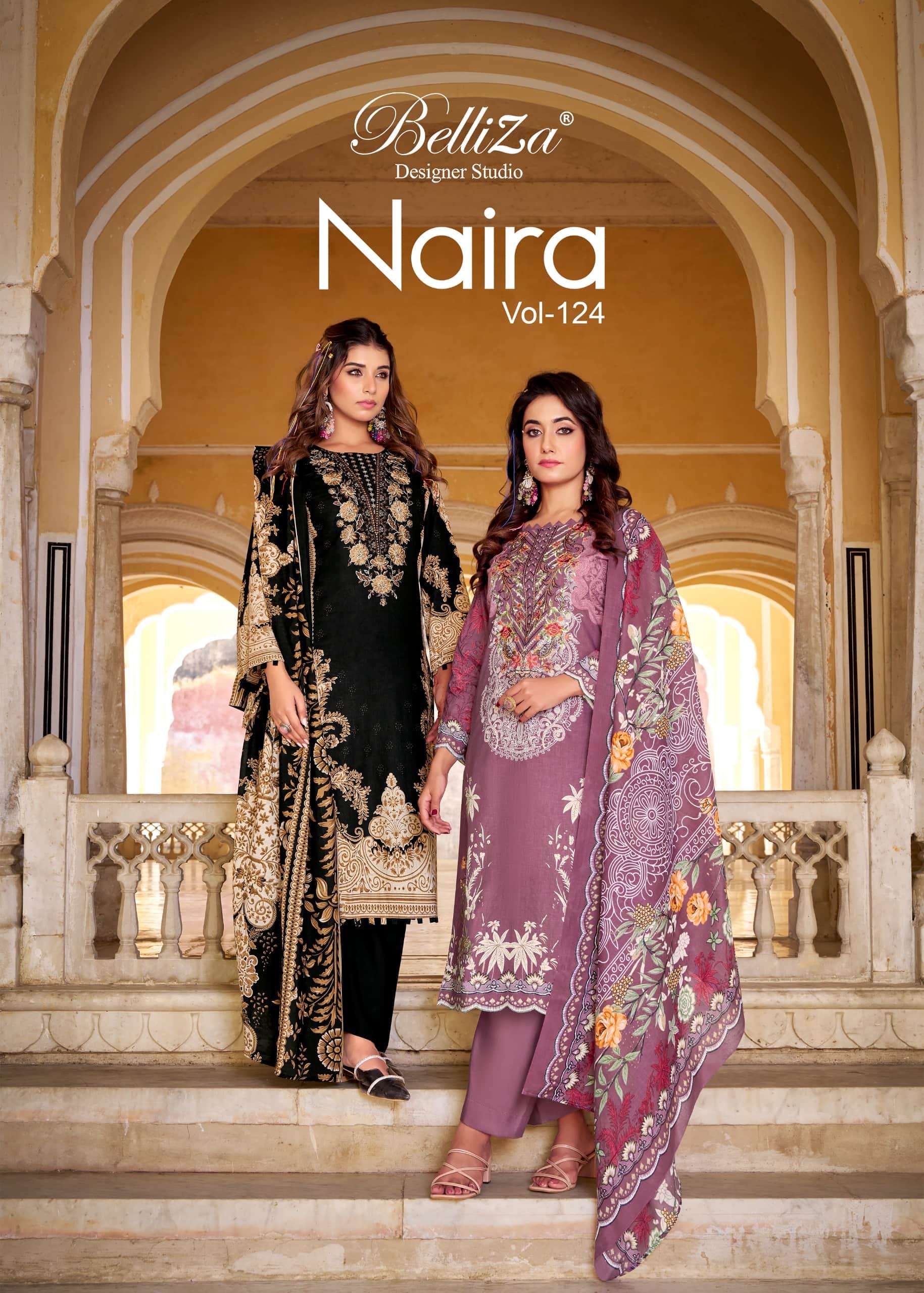 BELLIZA NAIRA VOL-124 920-001 TO 920-008 SERIES PURE COTTON PRINTED PAKISTANI DRESSES-00011