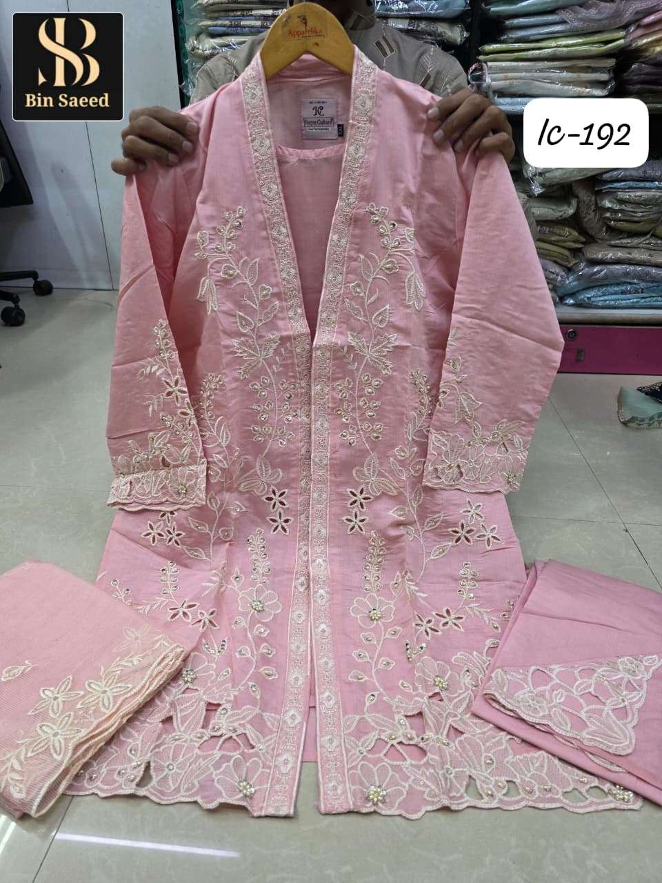 BIN SAEED IC-192 PURE COTTON EMBROIDERY PRINTED PAKISTANI DRESSES-00272