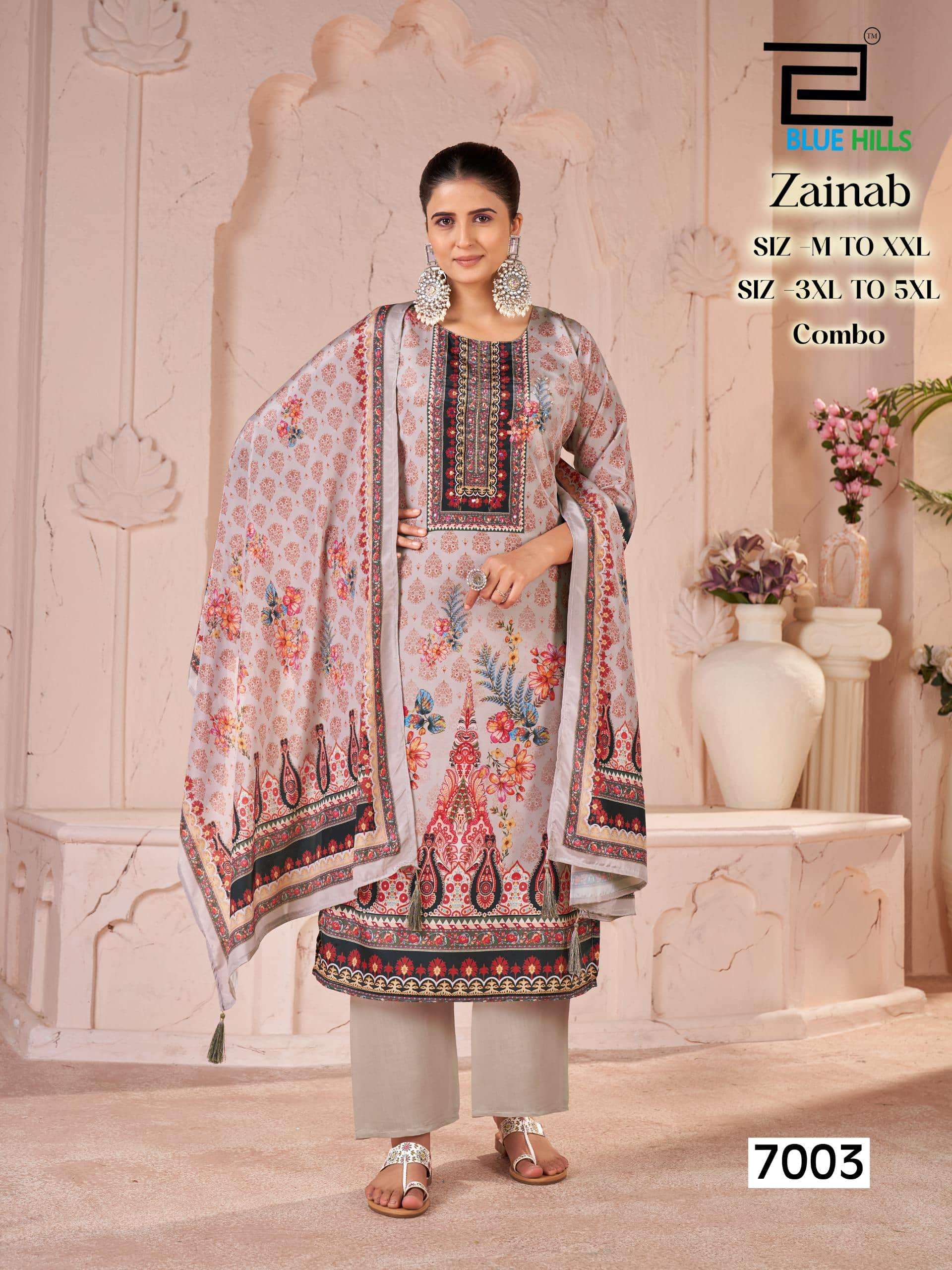 BLUE HILLS ZAINAB 7001 TO 7005 SERIES PURE MUSLIN PRINTED PAKISTANI DRESSES-00099