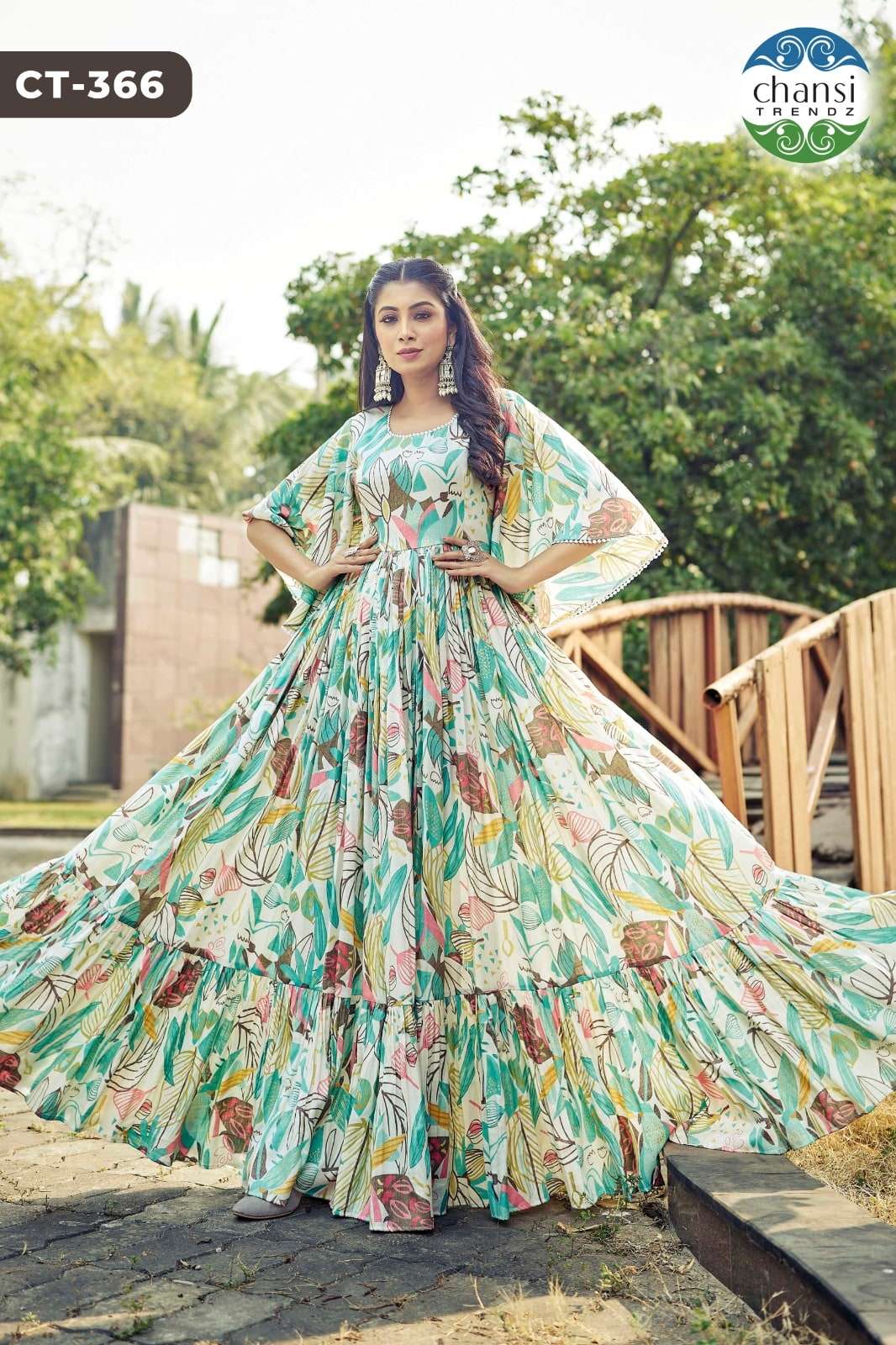 CHANSI TRENDZ JEEVIKA PURE RAYON PRINTED GOWN-00303