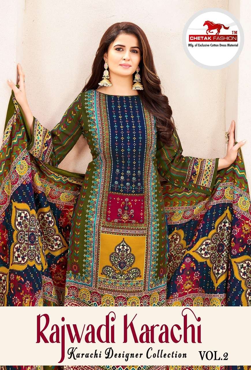 CHETAK FASHION RAJWADI KARACHI VOL-02 PURE COTTON PRINTED PAKISTANI DRESSES-00015