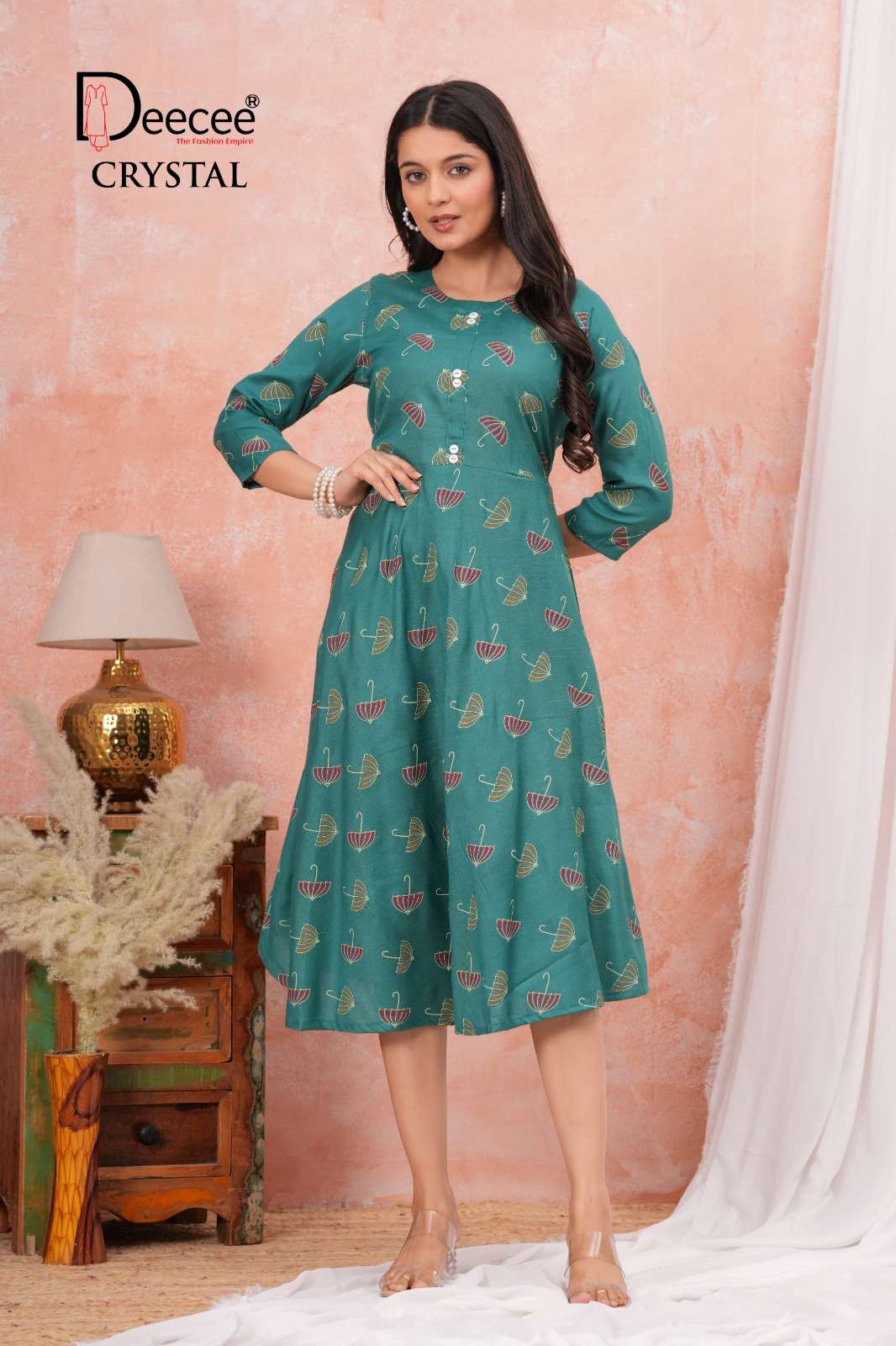 DEECEE CRYSTAL PURE TWO TONEPRINTED KURTIS-00014