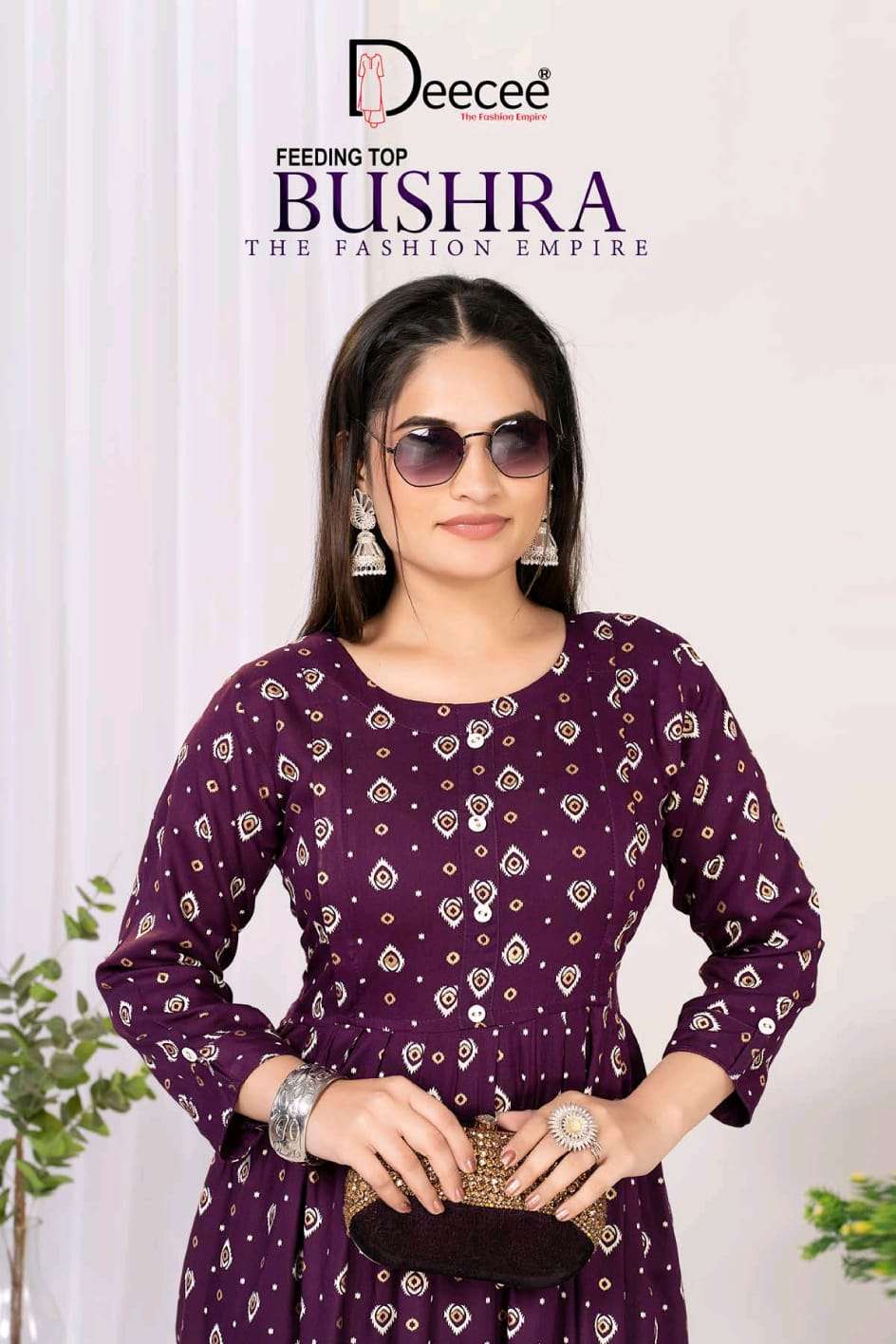 DEE CEE BUSHRA 01 TO 06 SERIES PURE RAYON PRINTED KURTIS-00014