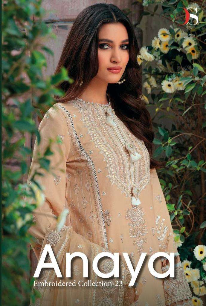 DEEPSY SUIT ANAYA 3021 TO 3025 SERIES PURE COTTON EMBROIDERY PAKISTANI DRESSES-00062