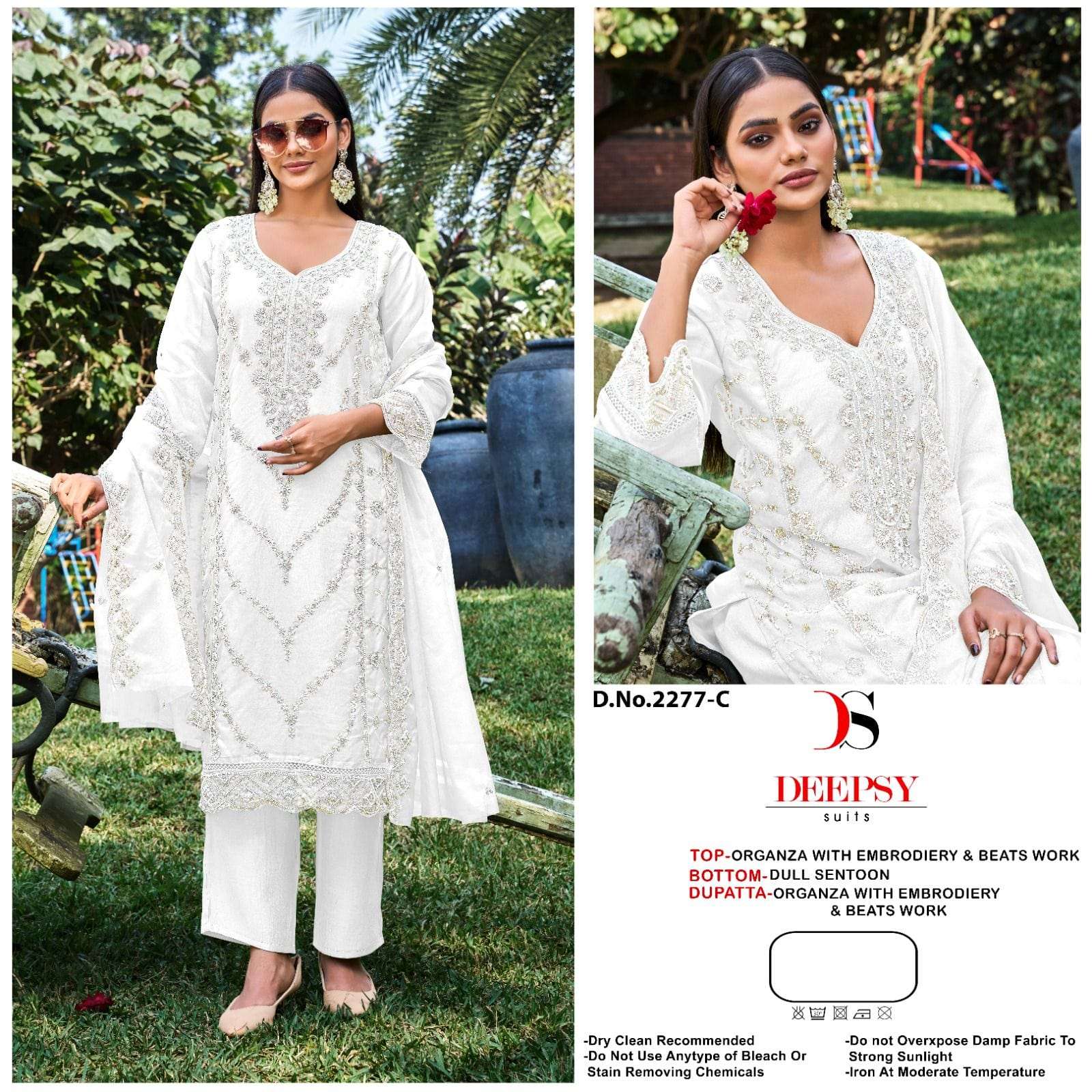 DEEPSY SUIT D-2277 A TO D SERIES PURE ORGANZA EMBROIDERY PAKISTANI DRESSES-00201