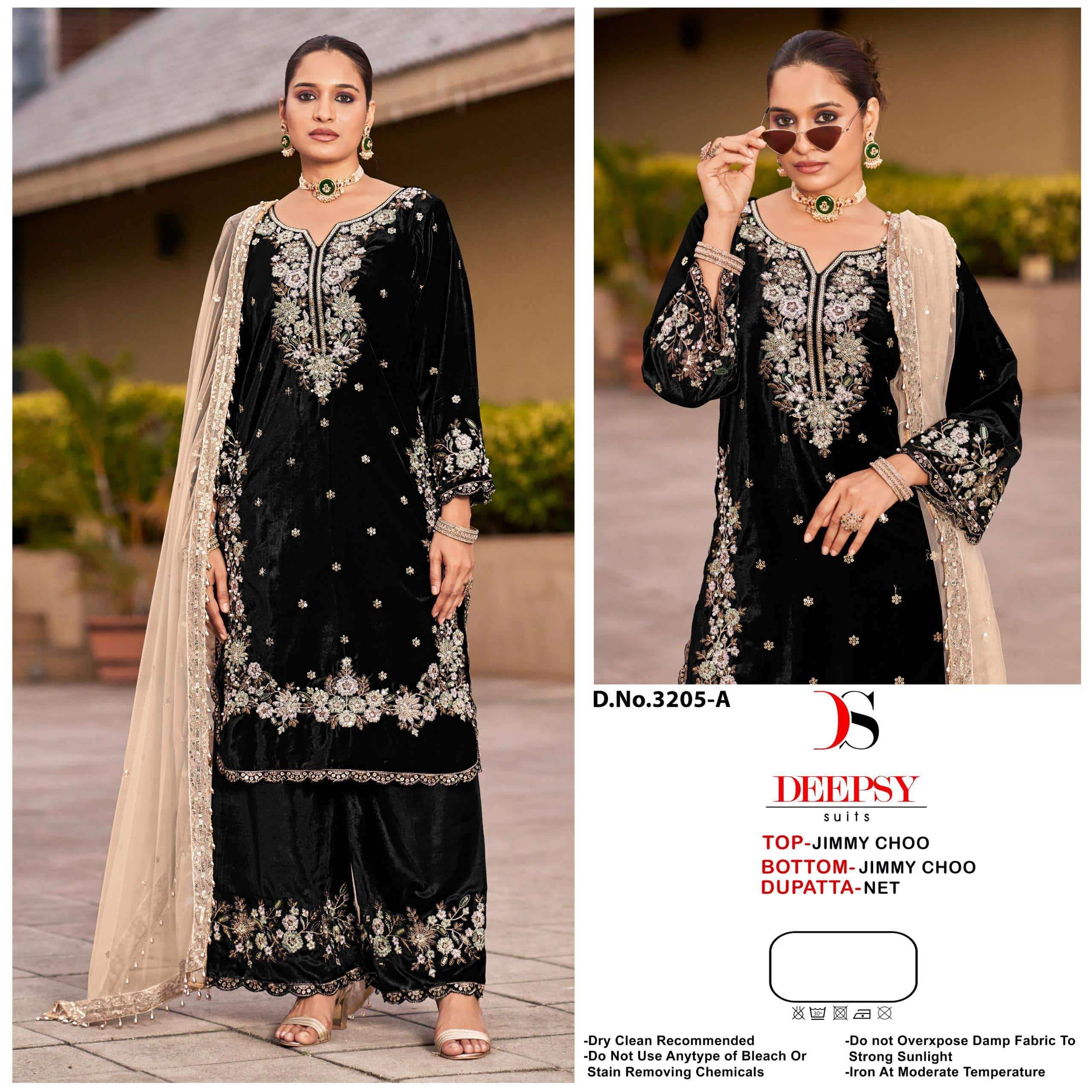 DEEPSY SUIT D-3205 PURE JIMMY CHOO EMBROIDERY PAKISTANI DRESSES-00011