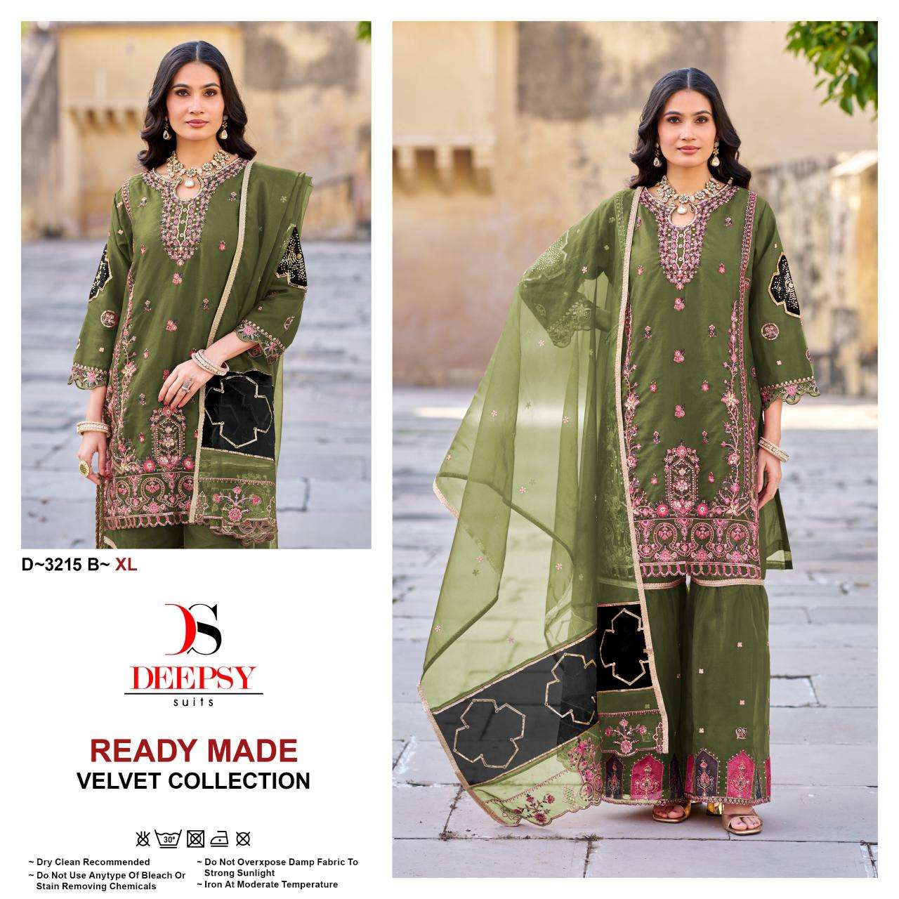 DEEPSY SUIT D-3215 A TO D SERIES PURE ORGANZA EMBROIDERY PAKISTANI DRESSES-00201