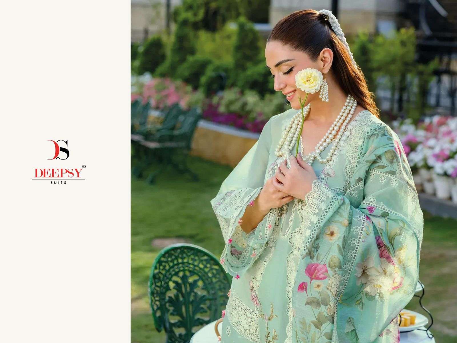 DEEPSY SUIT ELAF LUXURY LAWN25-3 PURE COTTON EMBROIDERY PAKISTANI DRESSES-00011