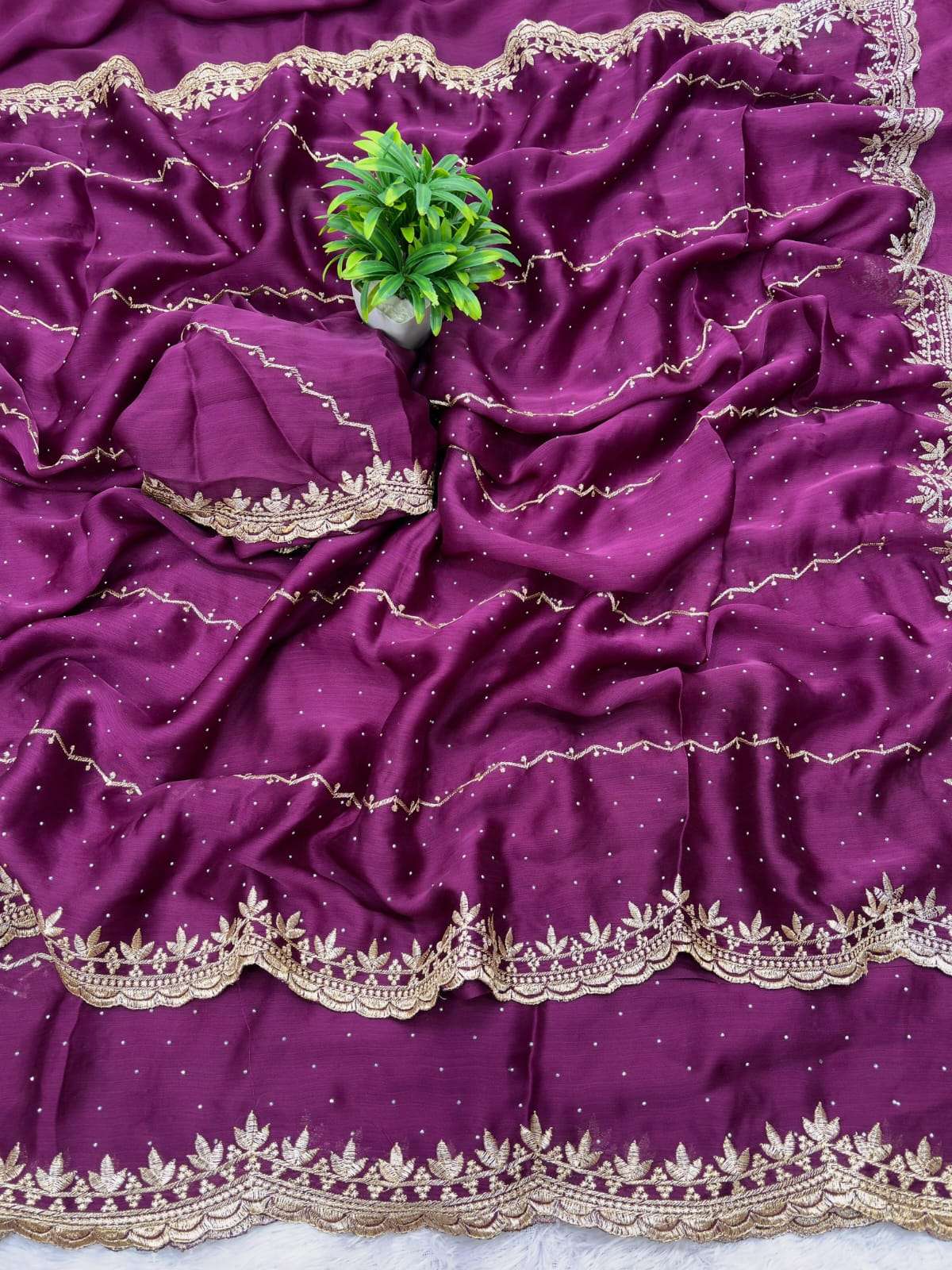 DEVYANI VOL-105 BY ASLIWHOLESALE DESIGNER PURE CHIFFON SILK EMBROIDERY SAREES-00259