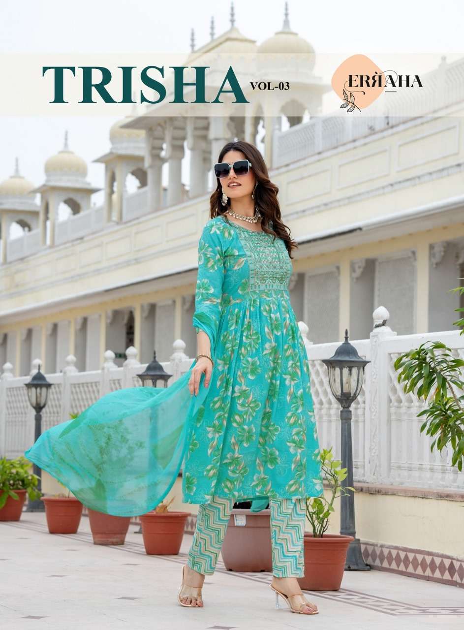 ERRAHA TRISHA VOL-3 1017 TO 1024 SERIES PURE RAYON EMBROIDERY DRESSES-00015
