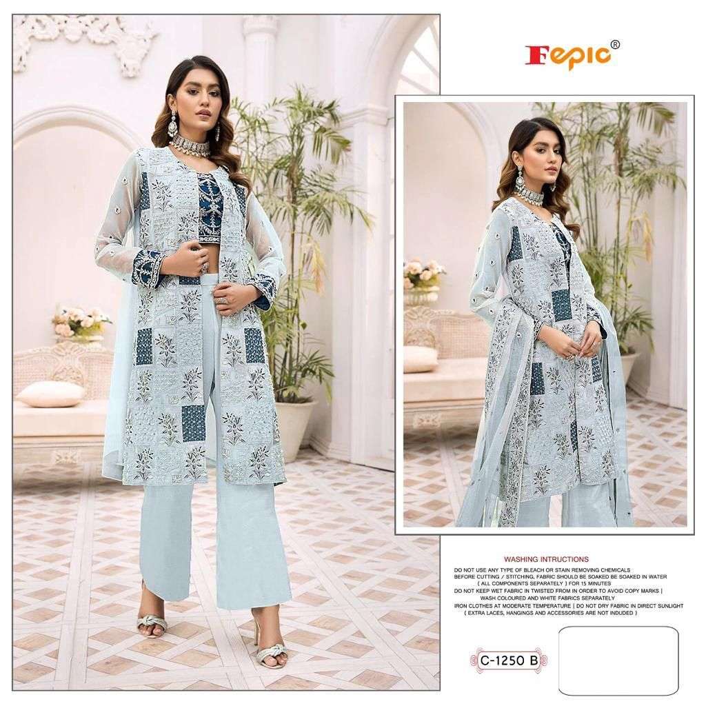 FEPIC ROSEMEEN C-1250 A TO B SERIES PURE NET EMBROIDERY PAKISTANI DRESSES-00201