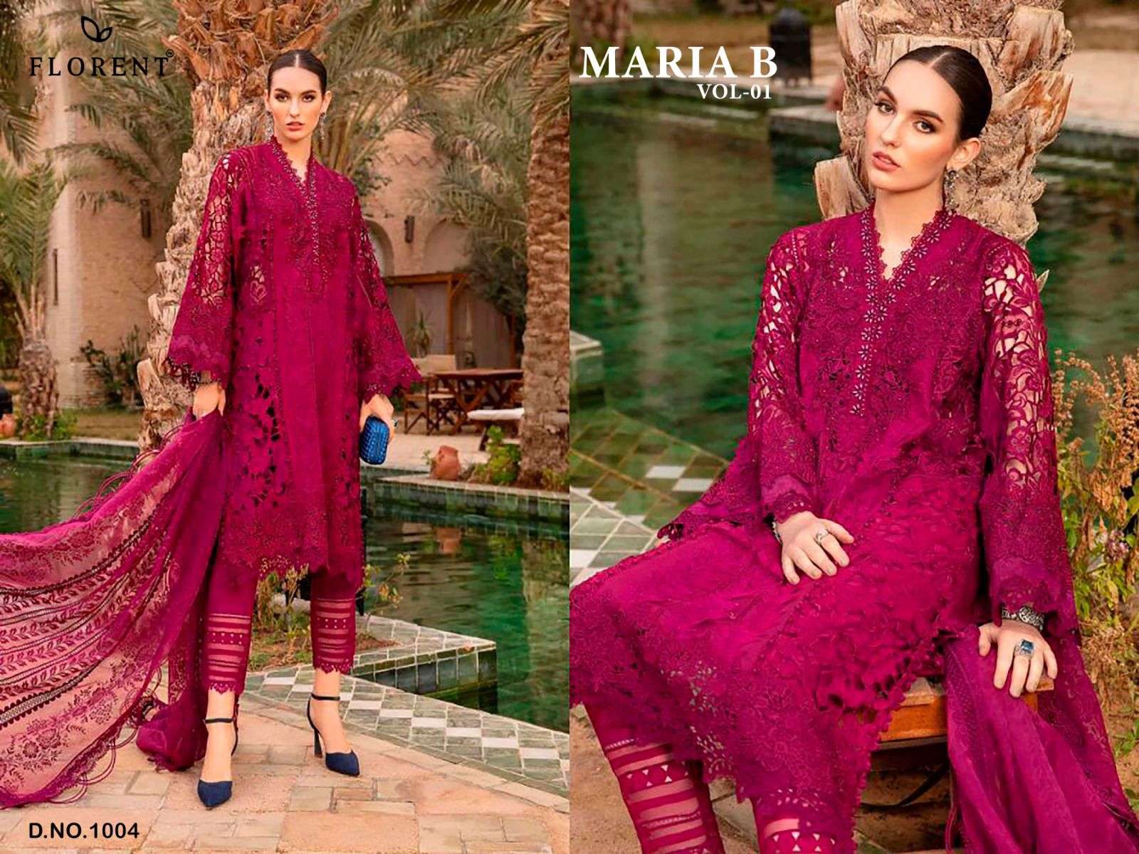 FLORENT 1004 SERIES PURE COTTON EMBROIDERY PAKISTANI DRESS-00071