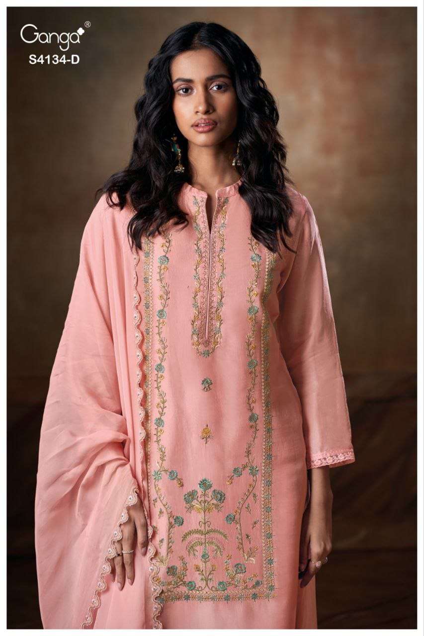 GANGA FASHION BHRISHA PURE VISCOSE SILK EMBROIDERY DRESSES-00252