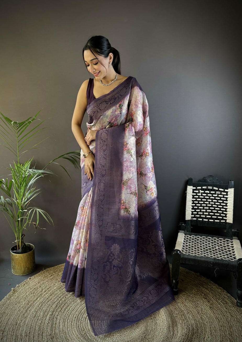 GARDEN-2 BY ASLIWHOLESALE DESIGNER PURE SILK PRINTED SAREES-00230