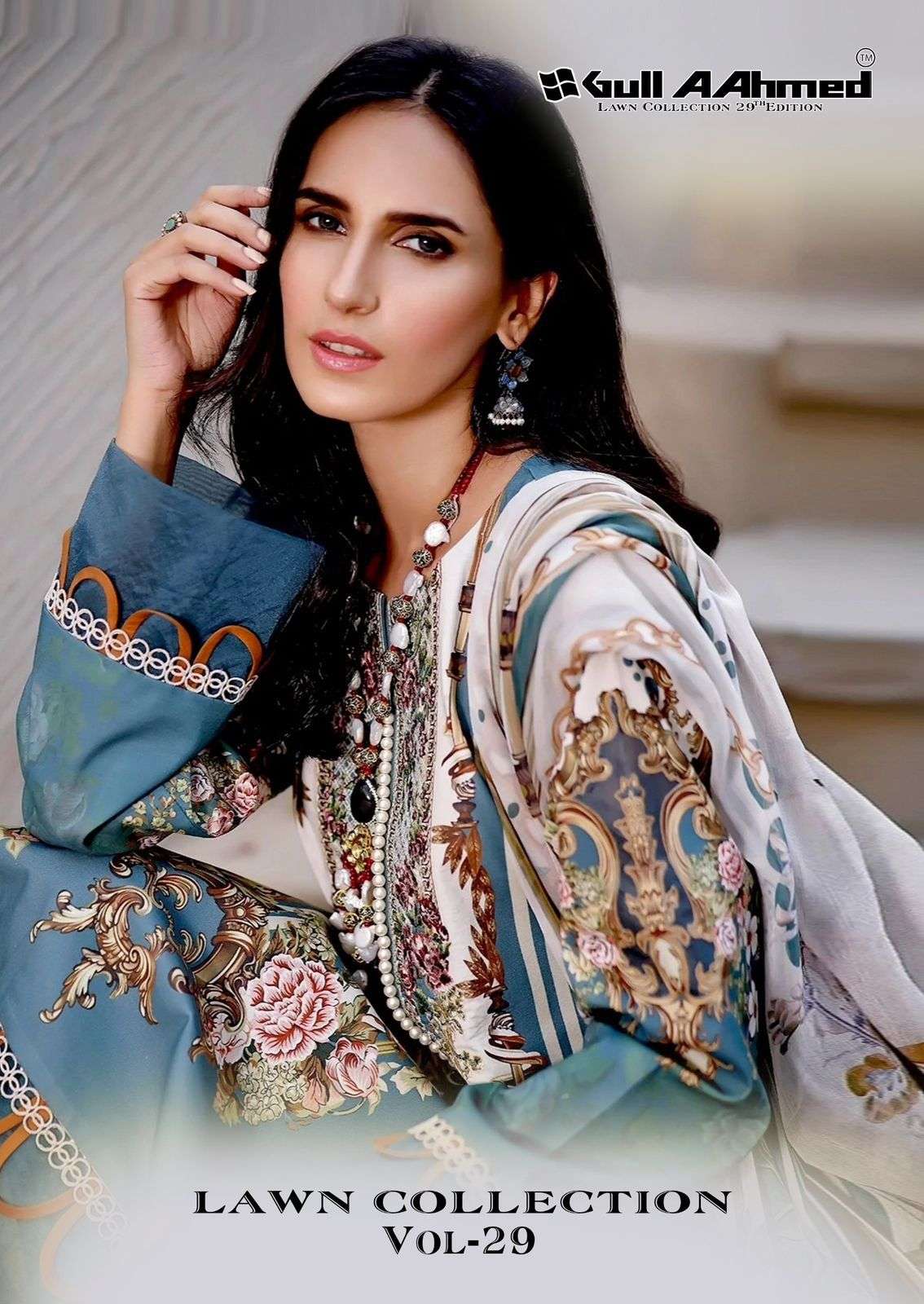 GULLAAHMED LAWN COLLECTION VOL-29 233 TO 238 SERIES PURE CAMBRIC COTTON PAKISANI DRESSES-00201