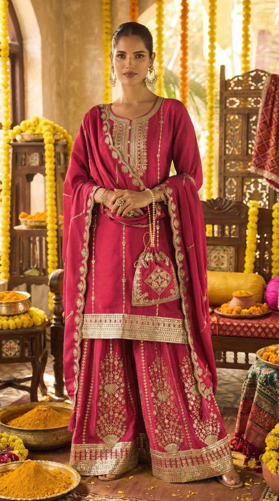 HALDI SPECIAL BY ASLIWHOLESALE DESIGNER PURE CHINON SILK EMBROIDERY DRESSES-00150