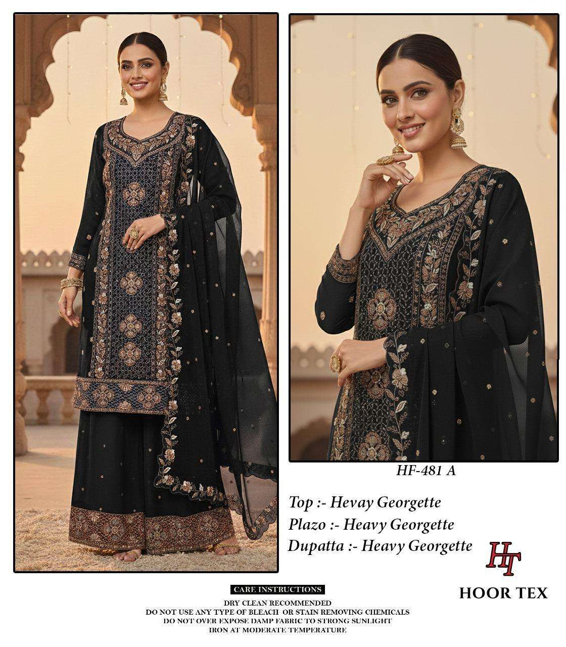 HOOR TEX HF-481 A TO D SERIES PURE GEORGETTE EMBROIDERY PAKISTANI DRESSES-00020