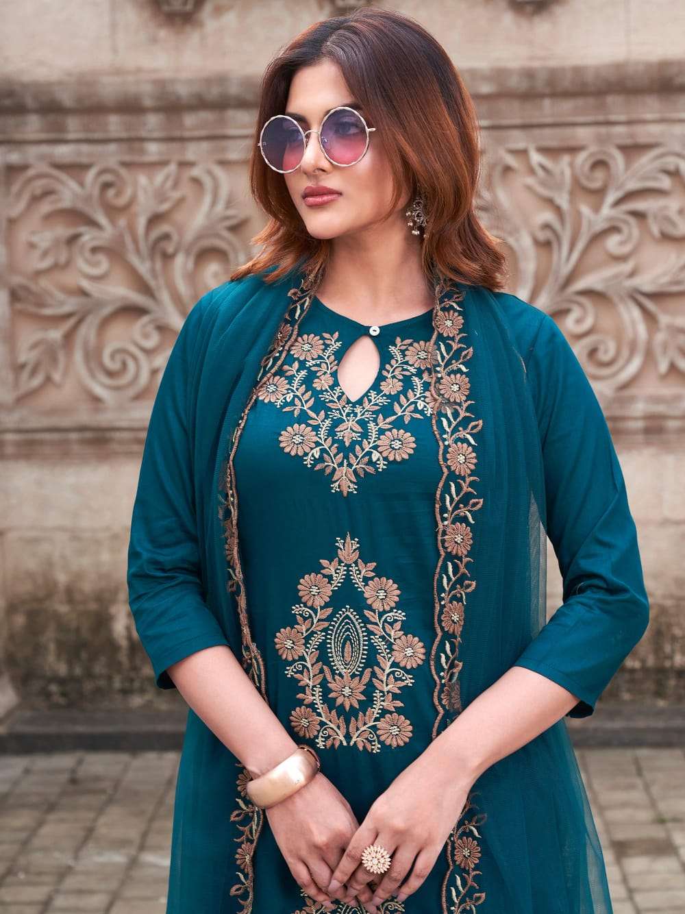 IMALI BY ASLIWHOLESALE DESIGNER PURE VISCOSE RAYON EMBROIDERY DRESSES-00264