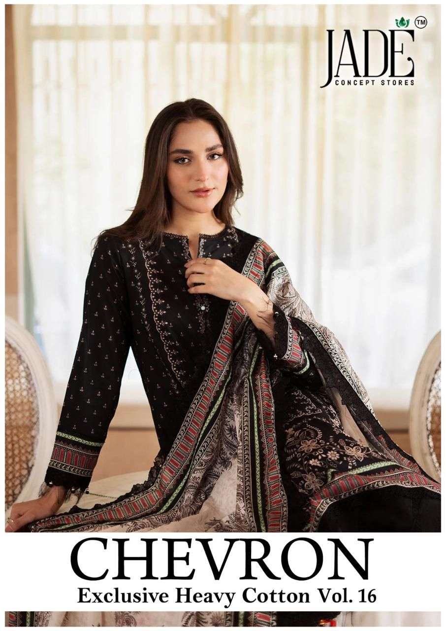 JADE CHEVRON EXCLUSIVE VOL-16 151 TO 156 SERIES PURE COTTON PRINTED PAKISTANI DRESSES-00062