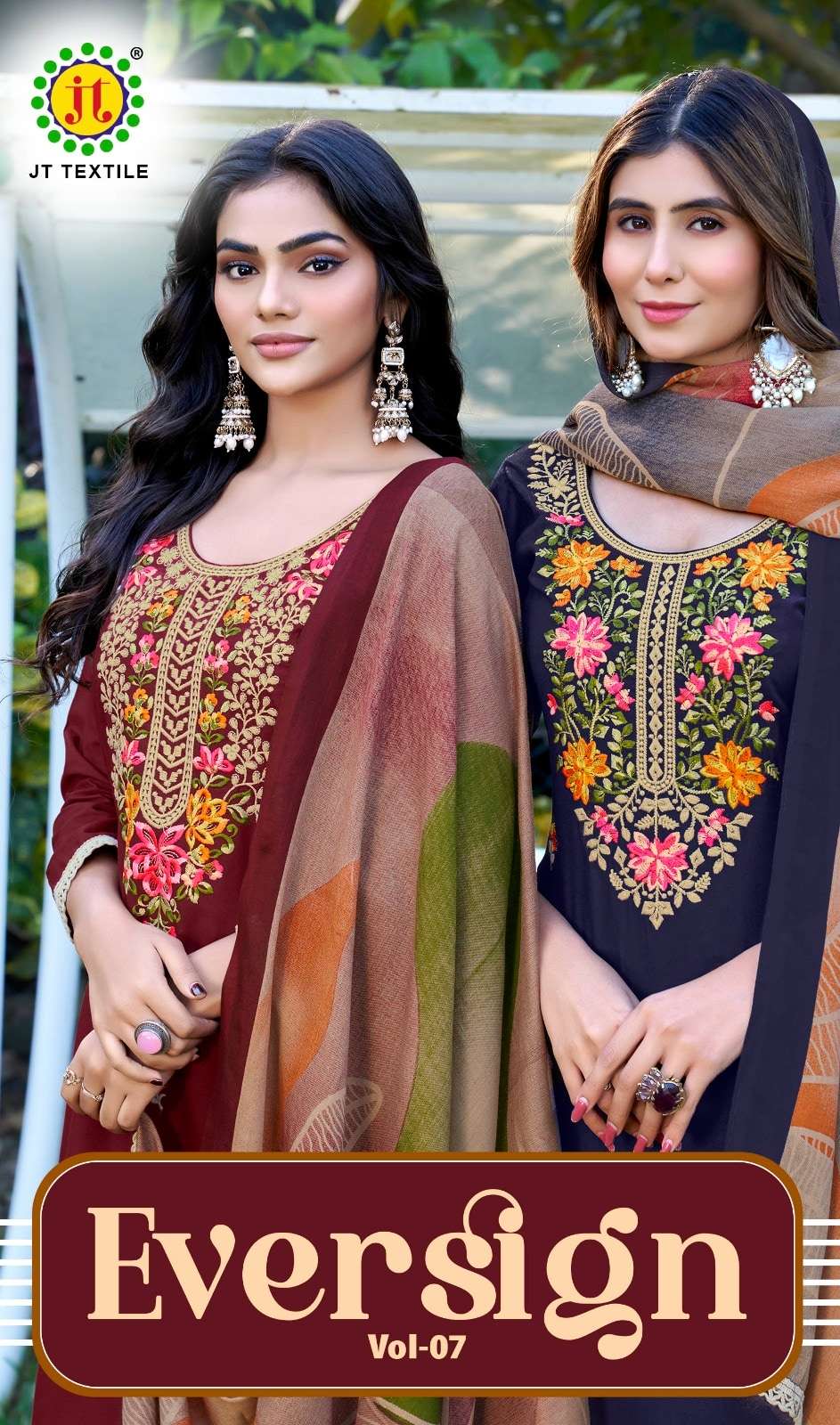 JT TEXTILE EVERSIGN VOL-07 7001 TO 7005 SERIES PURE RAYON PRINTED DRESSES-00201