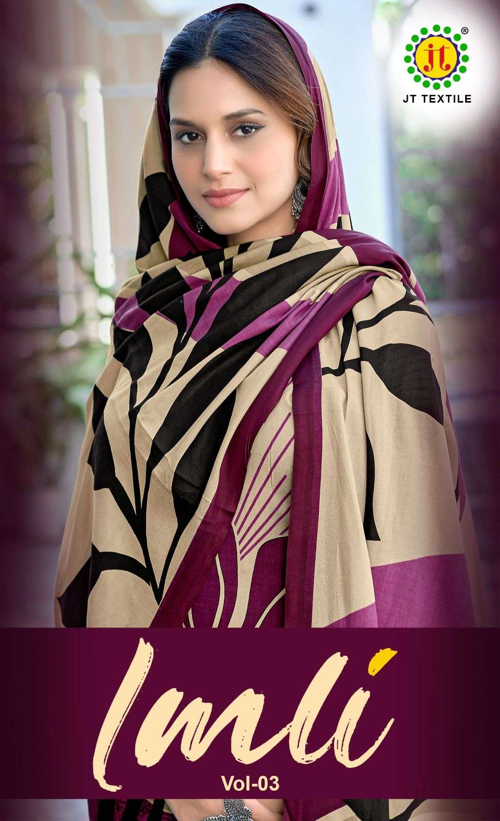 JT TEXTILE IMLI VOL-03 3001 TO 3005 SERIES  PURE RAYON PRINTED PAKISTANI DRESSES-00201