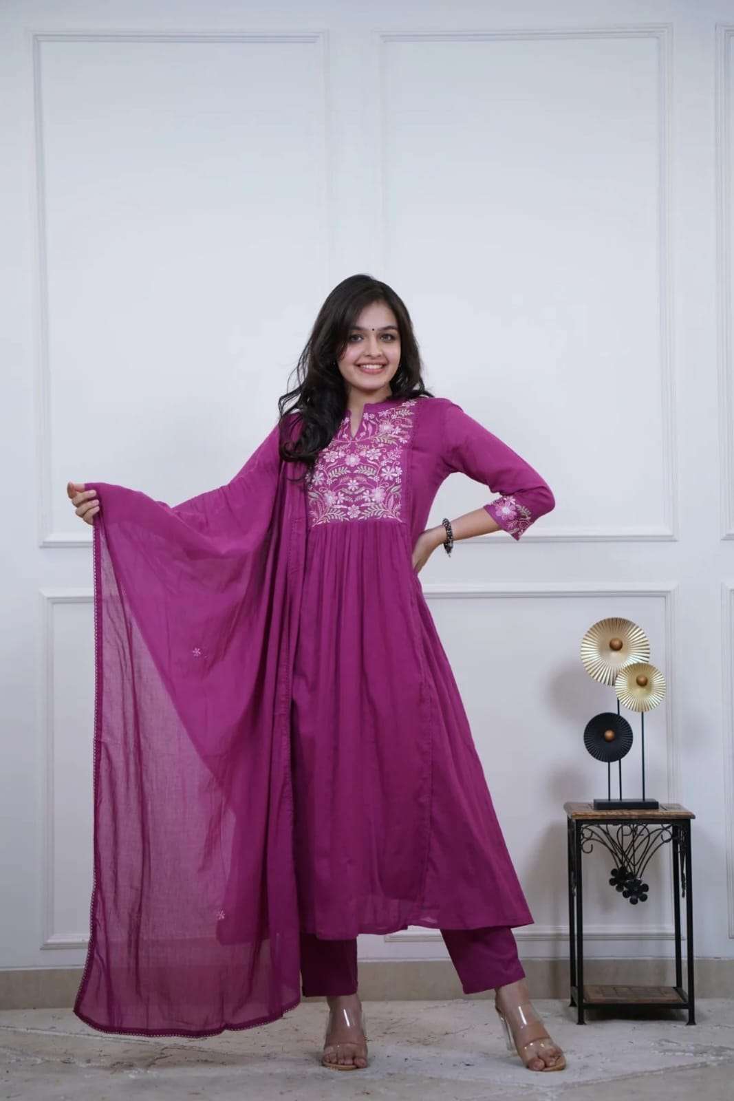 JUHI BY ASLIWHOLESALE DESIGNER PURE COTTON EMBROIDERY DRESSES-00264