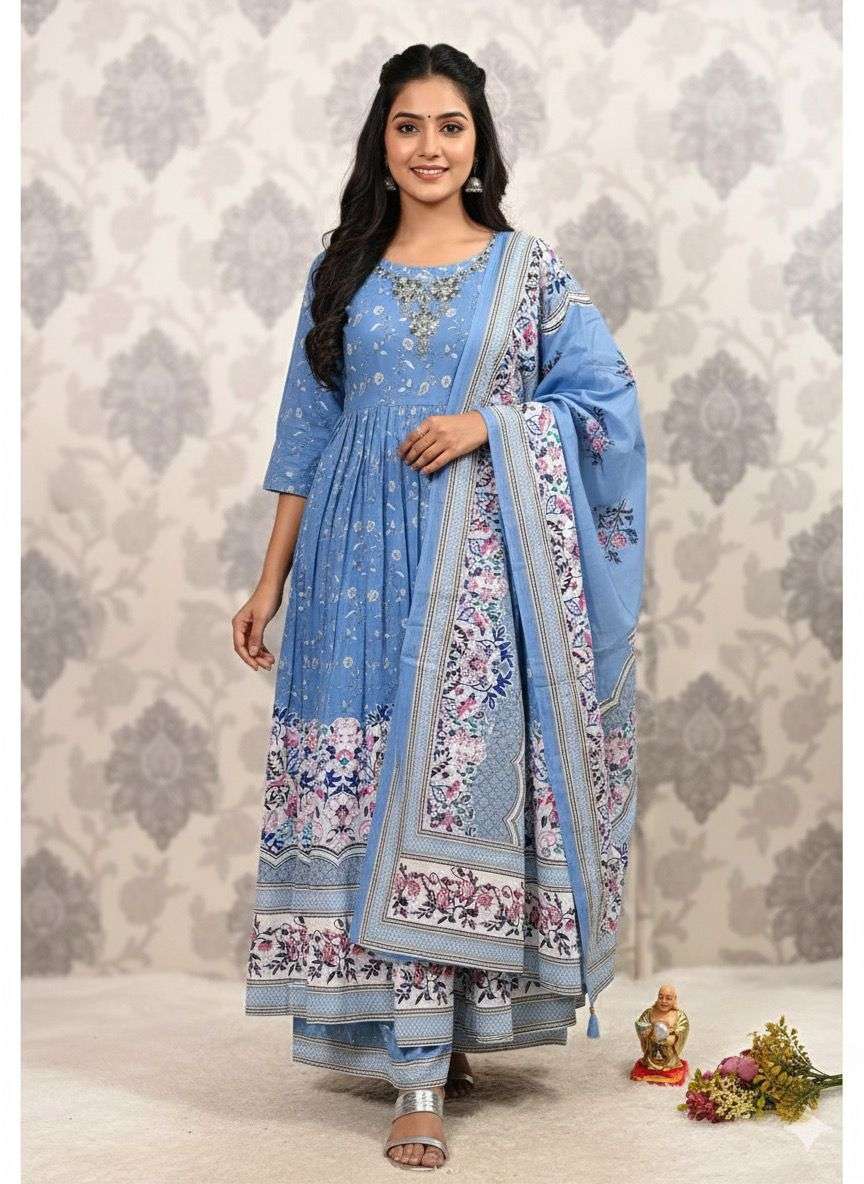 JYOTI VOL-343 BY ASLIWHOLESALE DESIGNER PURE COTTON EMBROIDERY DRESSES-00233