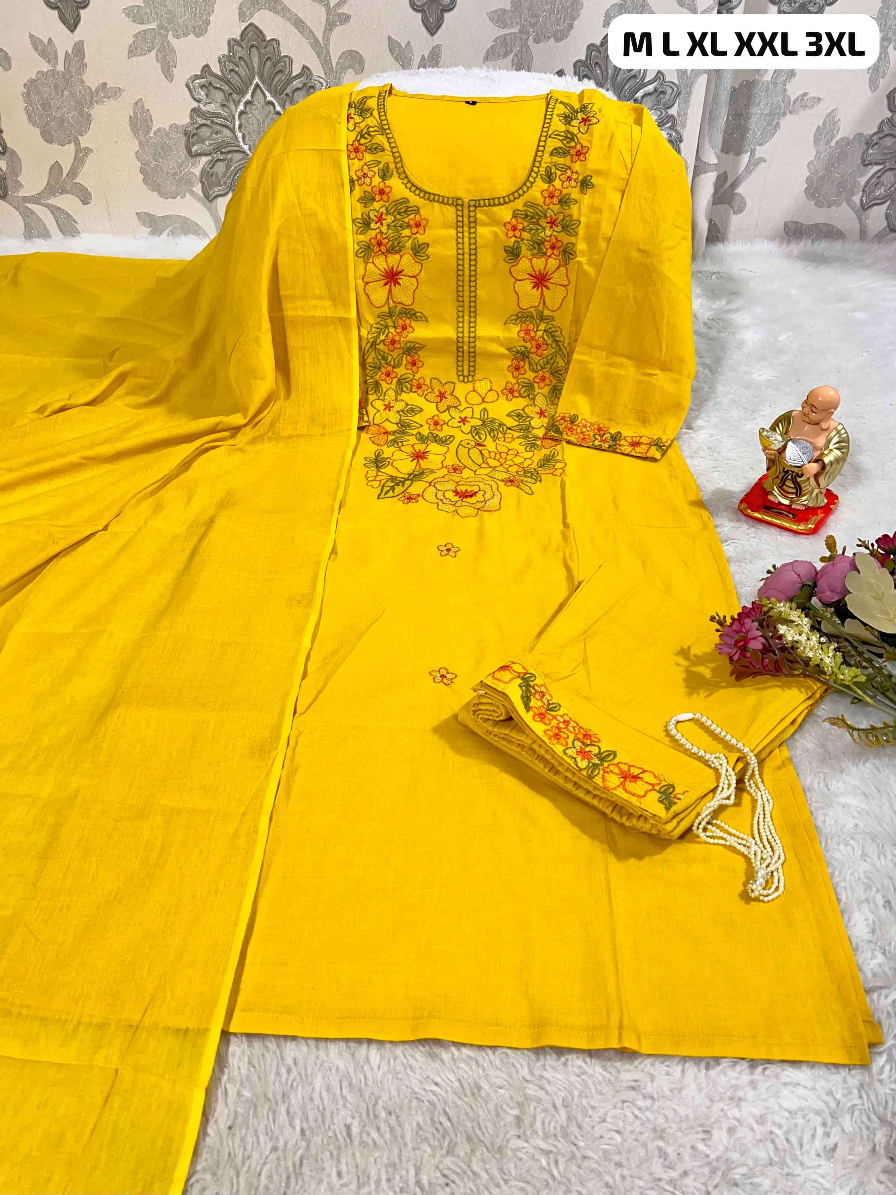 JYOTI VOL-385 BY ASLIWHOLESALE DESIGNER PURE COTTON EMBROIDERY DRESSES-00233