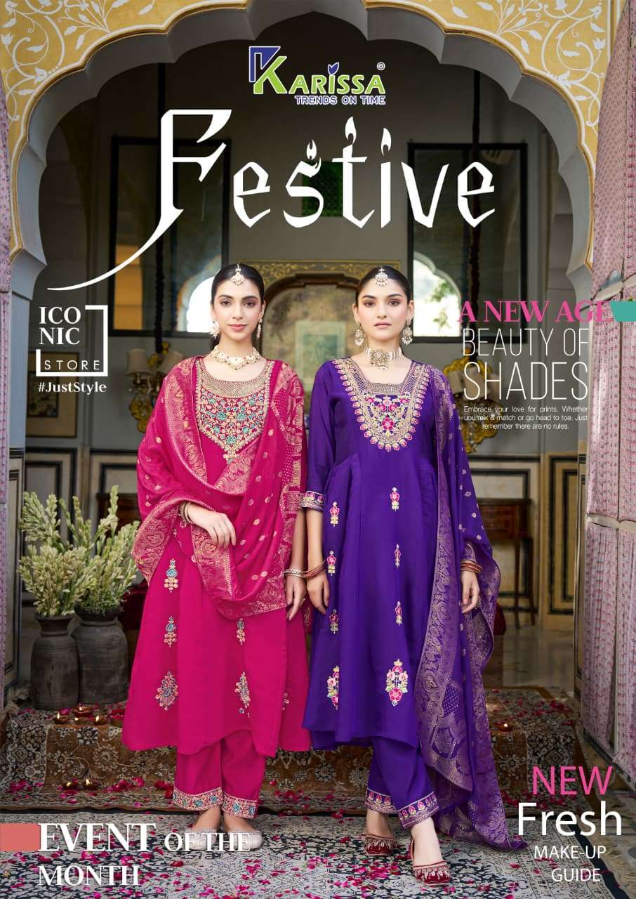 KARISSA FESTIVE PURE VISCOSE EMBROIDERY DRESSSES-00014