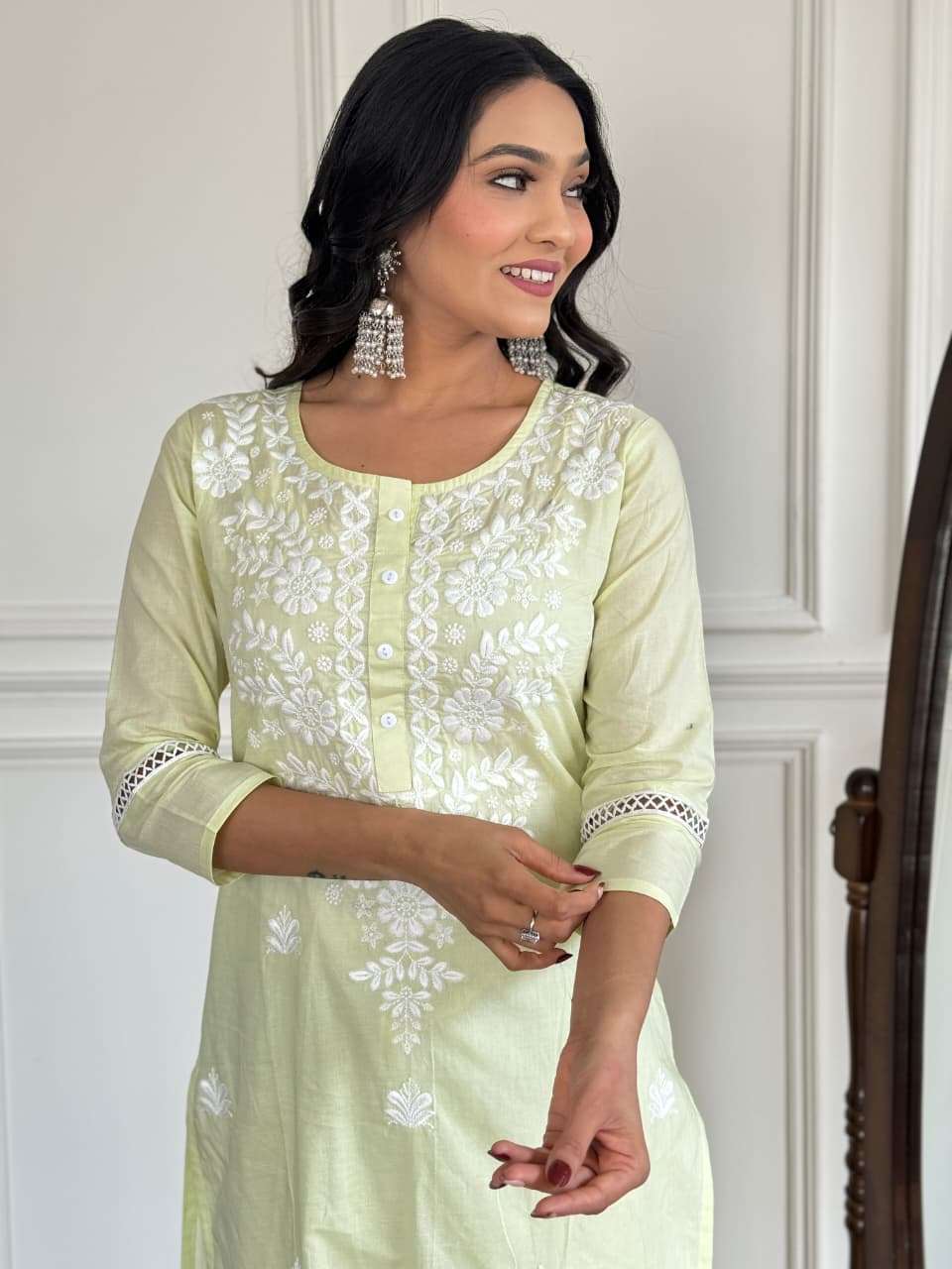 KASHMIRA BY ASLIWHOLESALE DESIGNER PURE COTTON EMBROIDERY DRESSES-00264