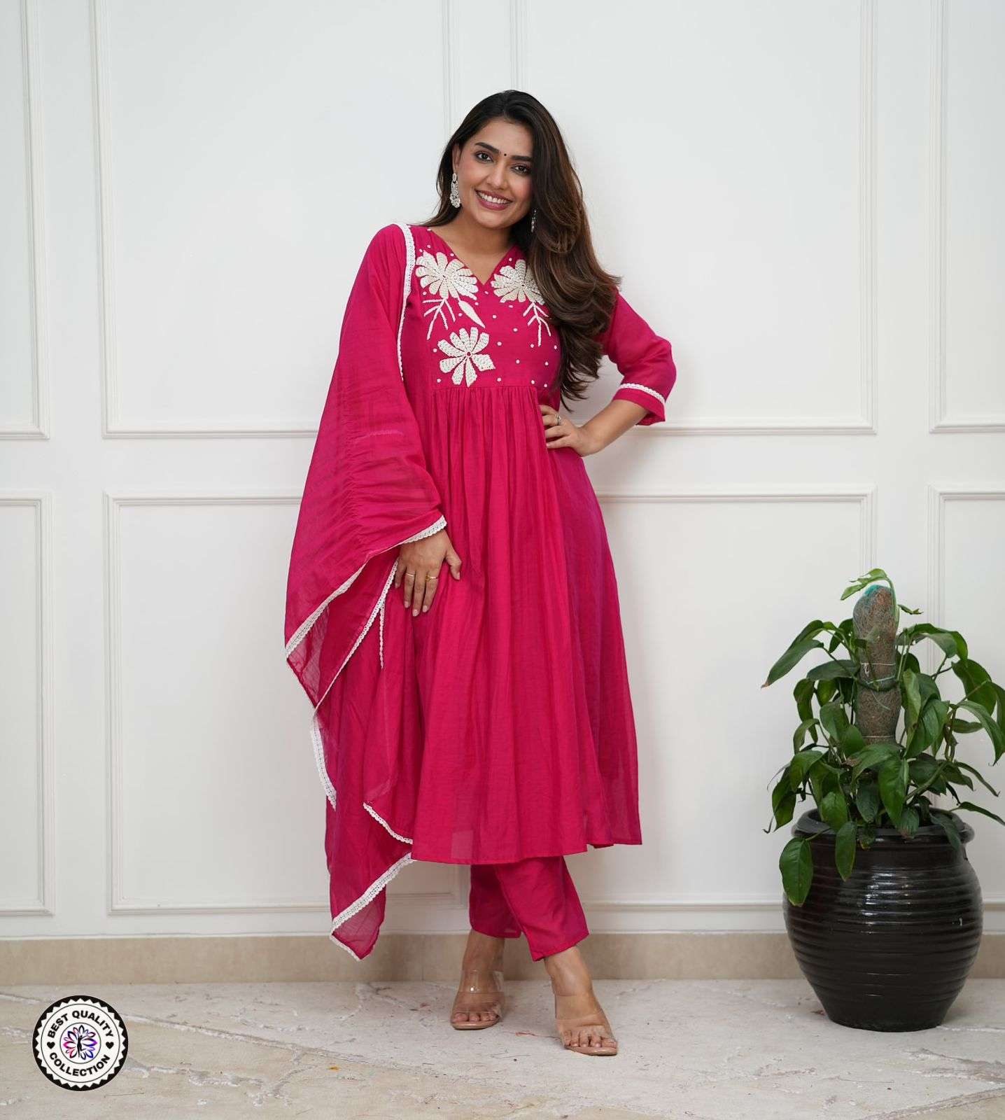 KF-1014 BY ASLIWHOLESALE DESIGNER PURE ROMAN EMBROIDERY DRESSES-00096
