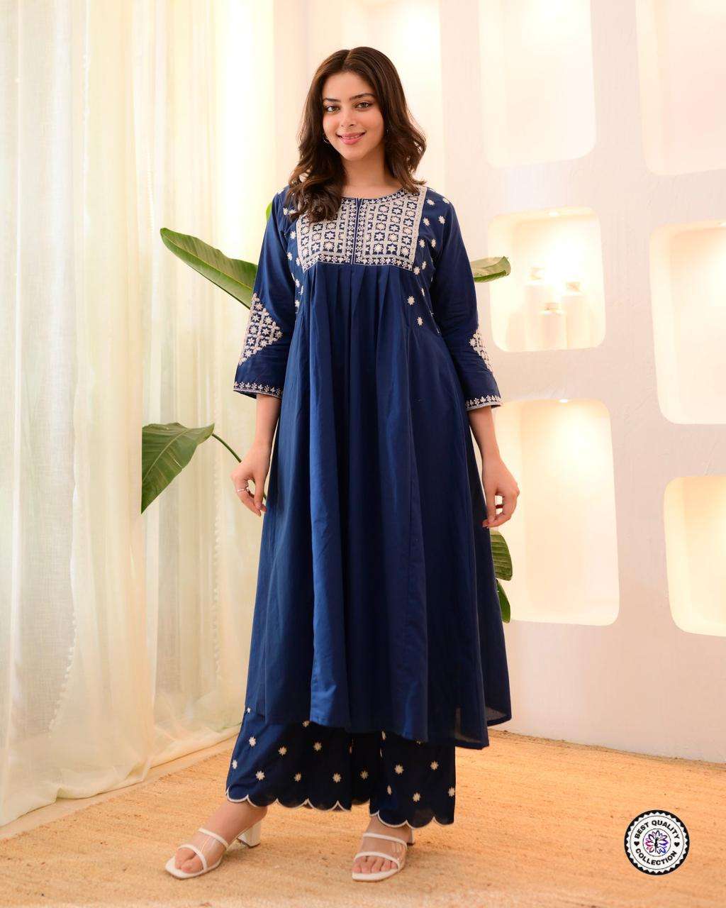 KF-134 BY  ASLIWHOLESALE DESIGNER PURE VISCOSE RAYON EMBROIDERY KURTIS-00096