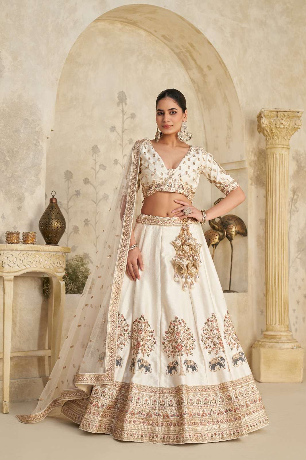 KF-2102 COLOUR BY ASLIWHOLESALE DESIGNER PURE SILK LEHENGA-00317
