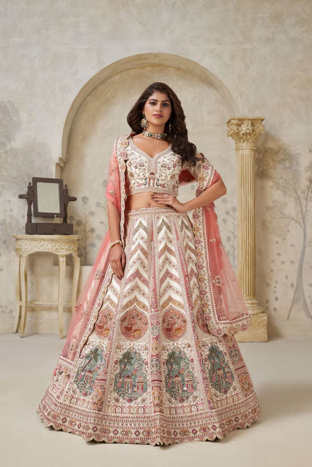 KF-2112 COLOUR BY ASLIWHOLESALE DESIGNER PURE SILK BRIDAL LEHENGA-00317