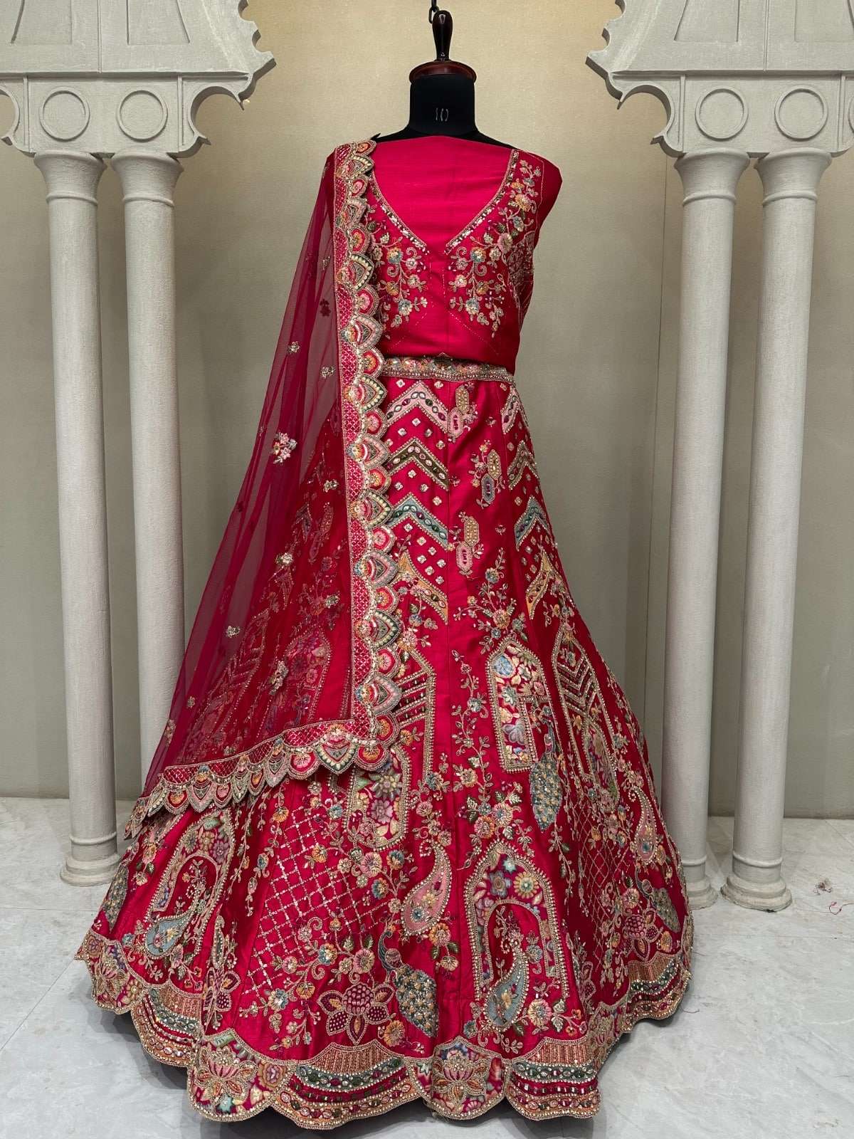 KF-2117 COLOUR BY ASLIWHOLESALE DESIGNER PURE SILK EMBROIDERY LEHENGAS-00317